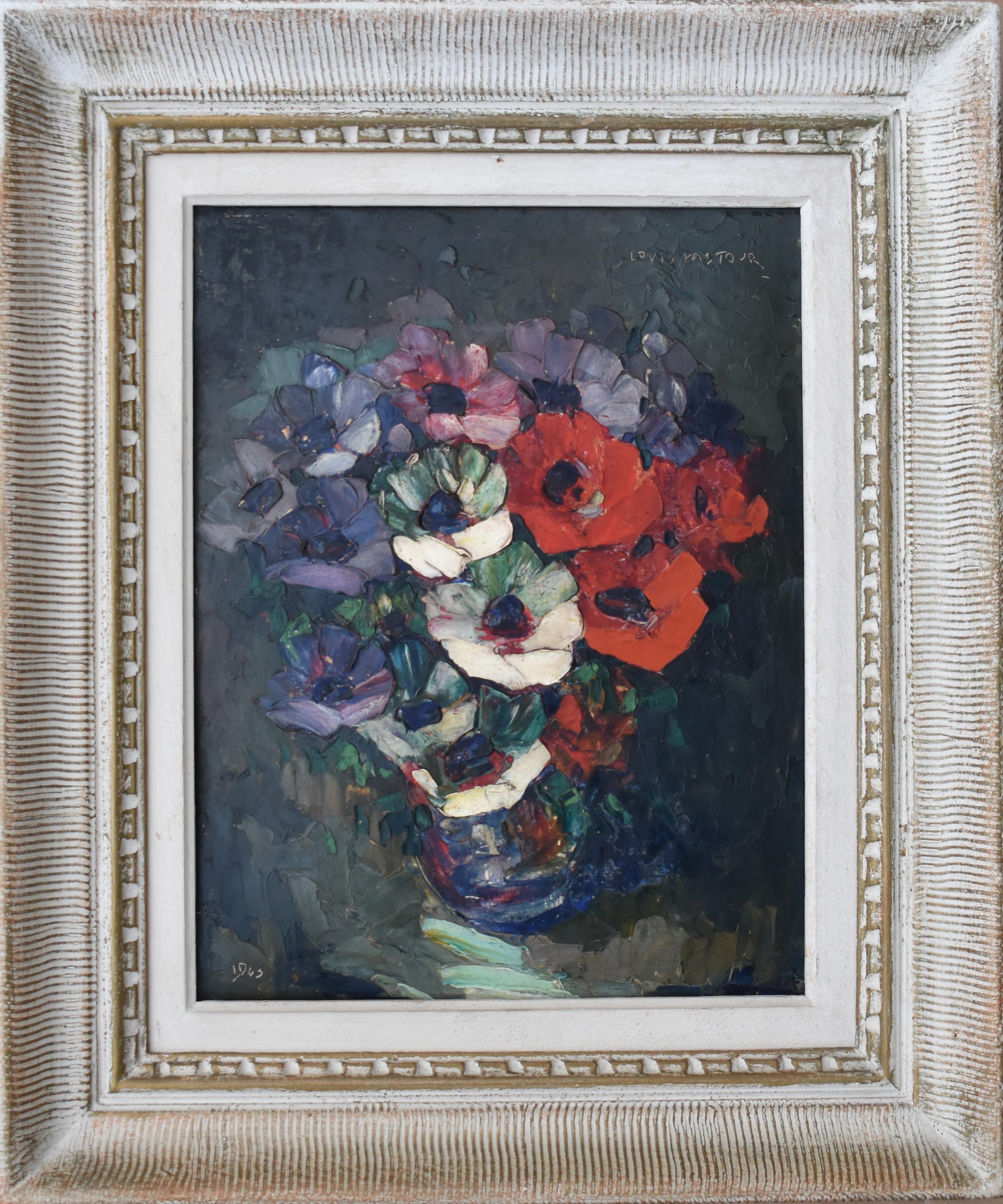 Still-Life Painting di Louis Pastour - Pittura ad olio post impressionista francese