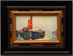 Marine Painting "Deux Bateaux" (Louis Pastour French, 1876-1948)