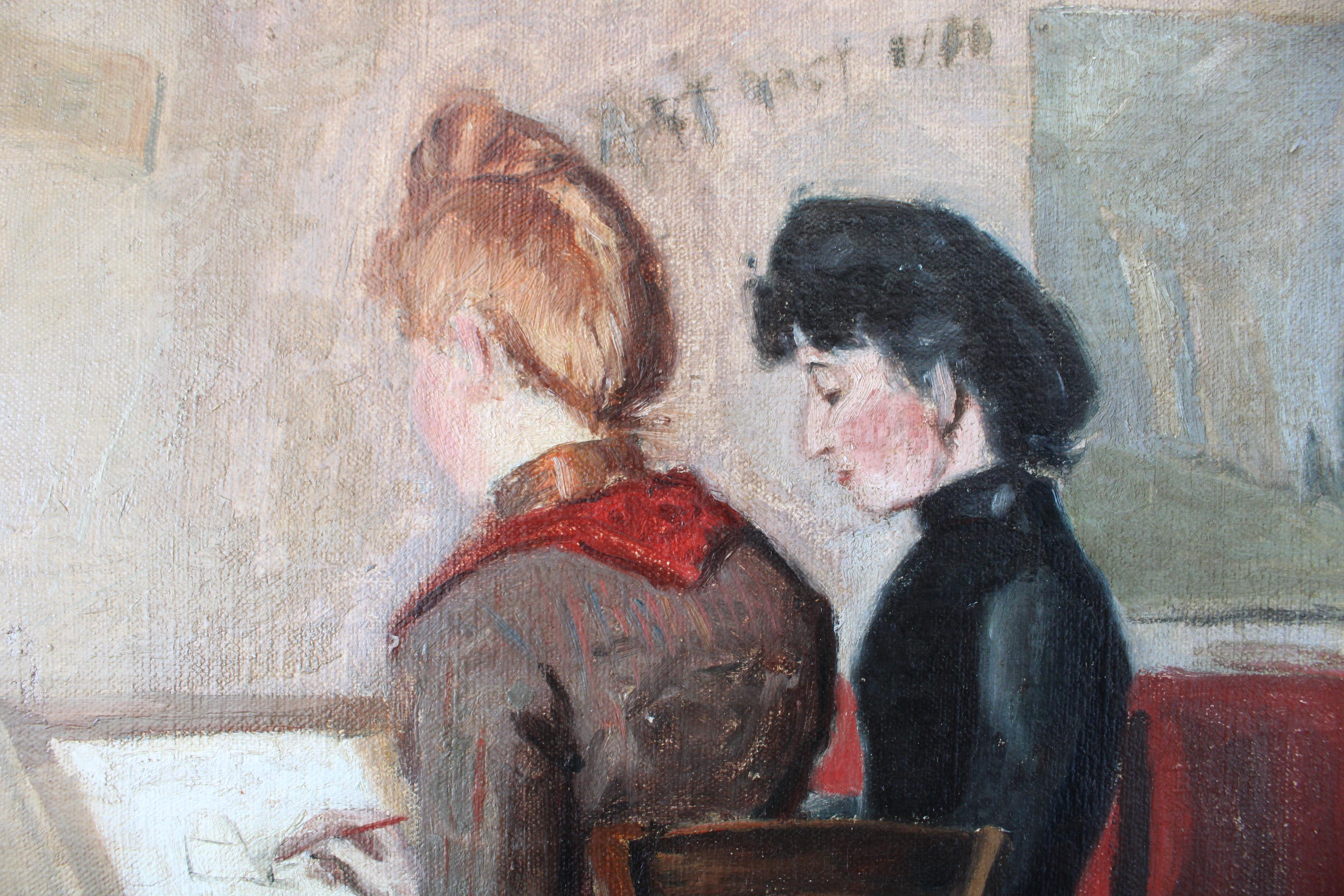 Portrait ancien d'une leçon d'art de l'artiste suisse Louis Patru en vente 1