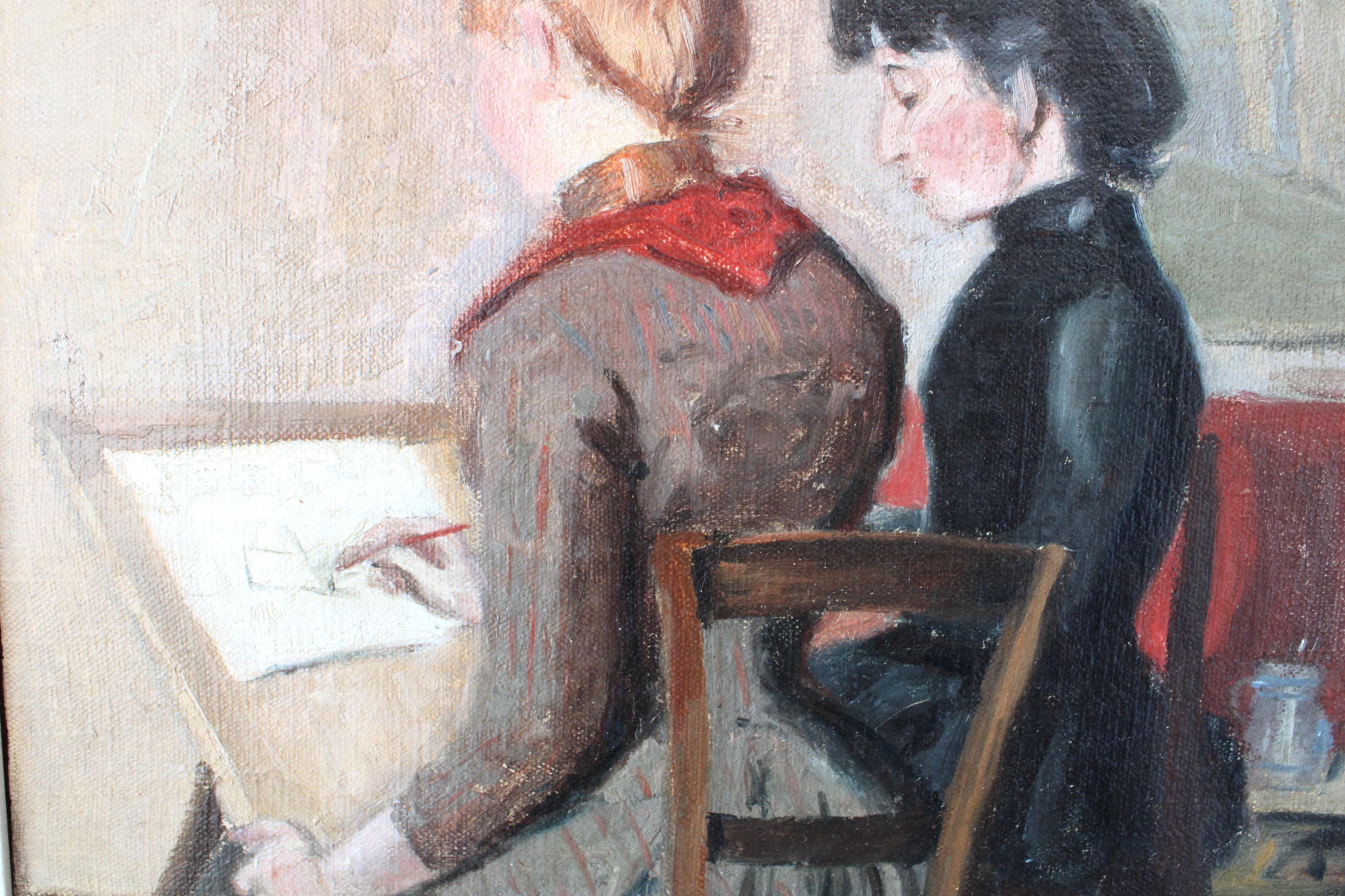 Portrait ancien d'une leçon d'art de l'artiste suisse Louis Patru en vente 3