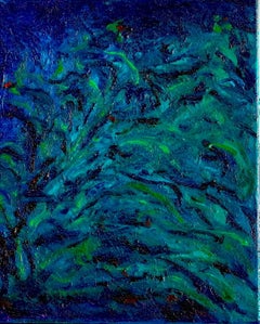 Hope and depths Louis-Paul Ordonneau Contemporary painting art sea seaweed blue