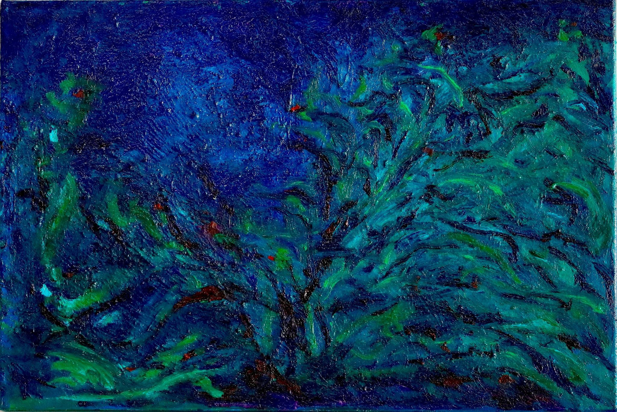 Hope and depths Louis-Paul Ordonneau Contemporary painting art sea seaweed blue