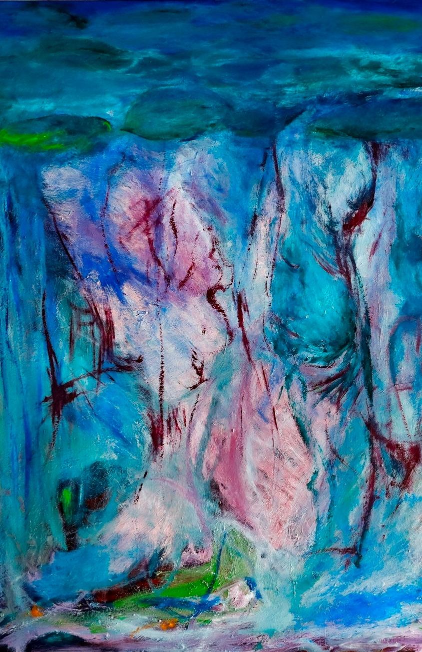 Pintura viaje de pesca Louis-Paul Ordonneau Pintura contemporánea arte paisaje en venta 1