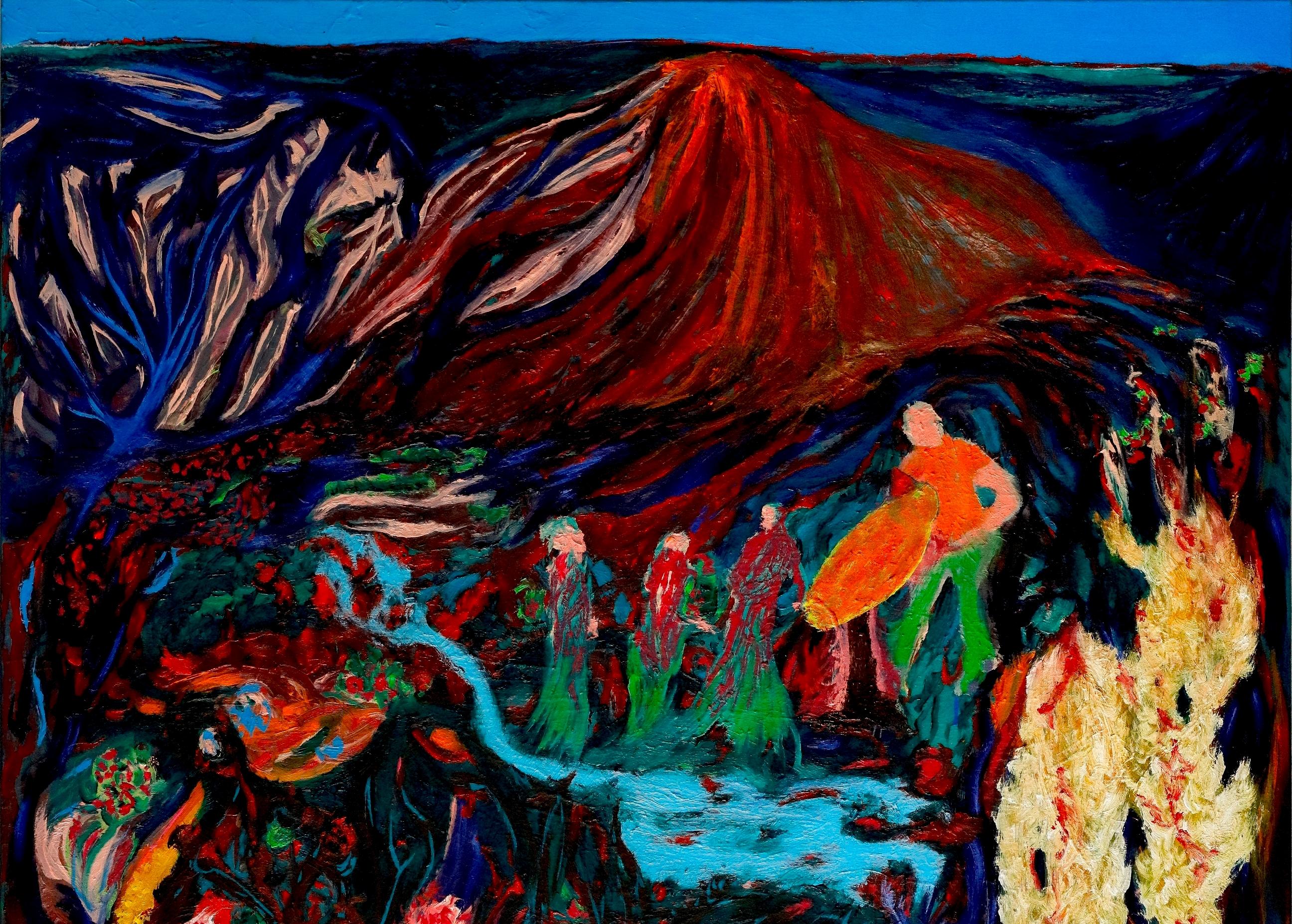 The possible Louis-Paul Ordonneau Contemporary painting art landscape mountain For Sale 2
