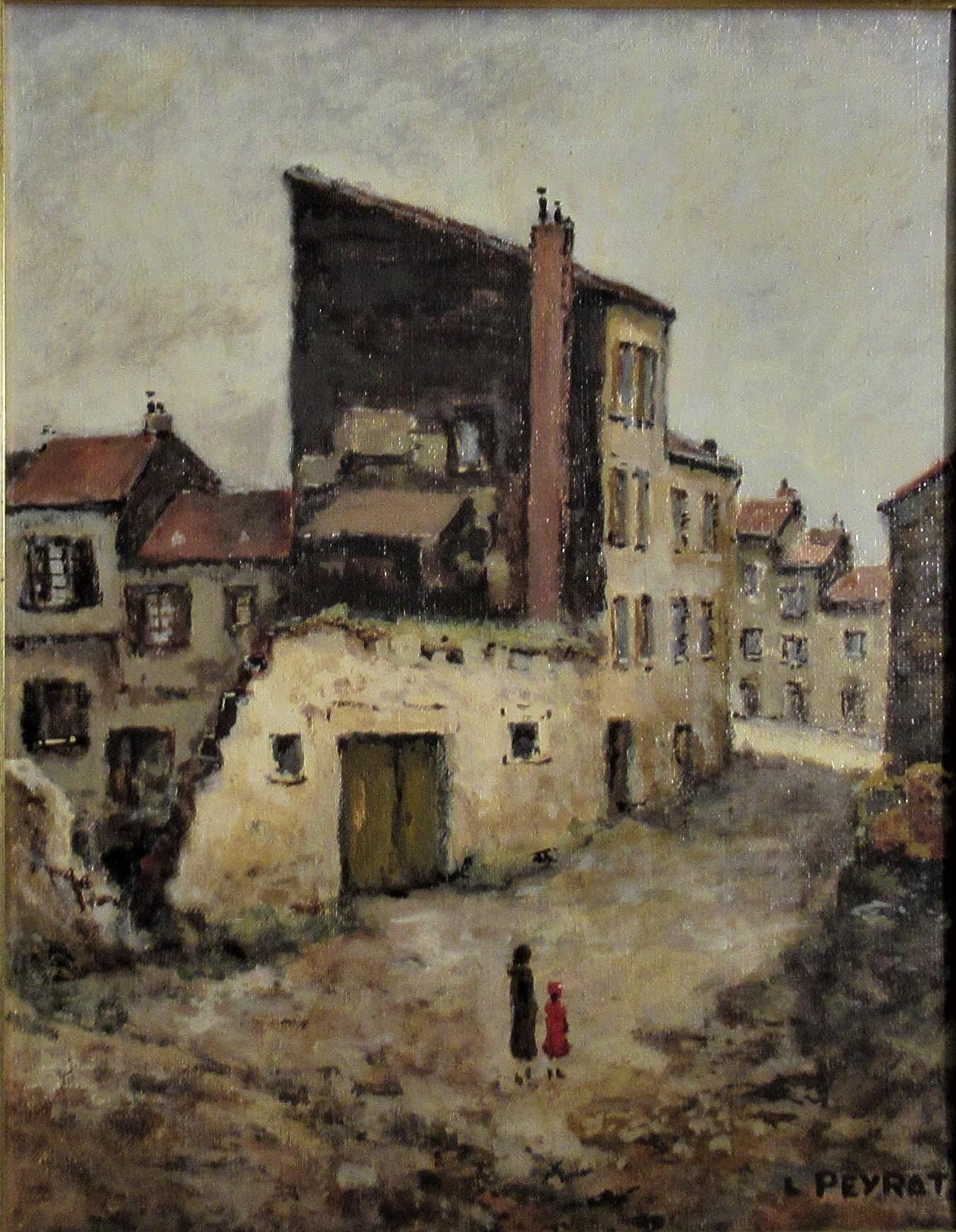 Limoges Vieilles Maisons - Painting by Louis Peyrat