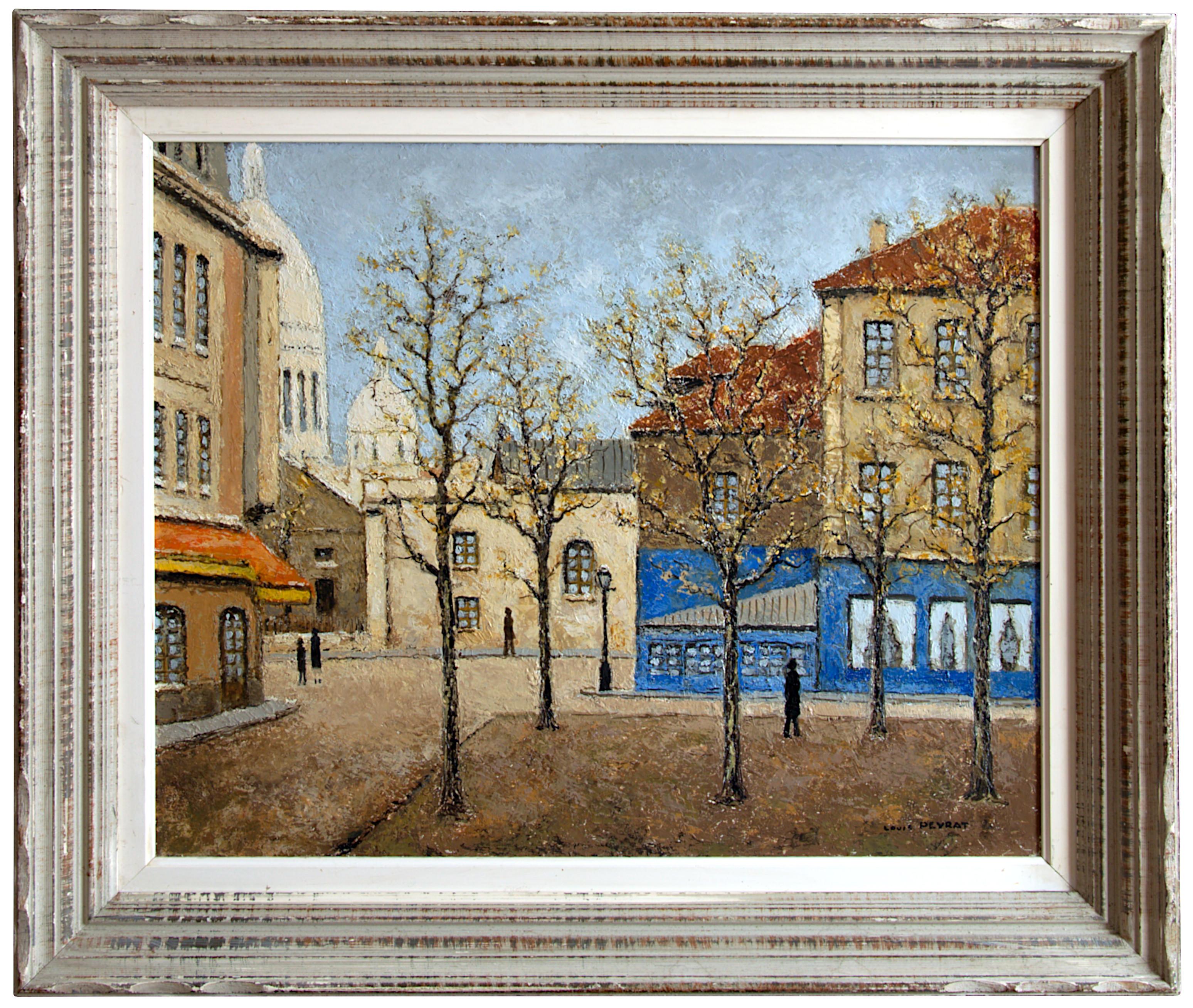 Place du Tertre, Montmartre, Paris - Painting by Louis Peyrat