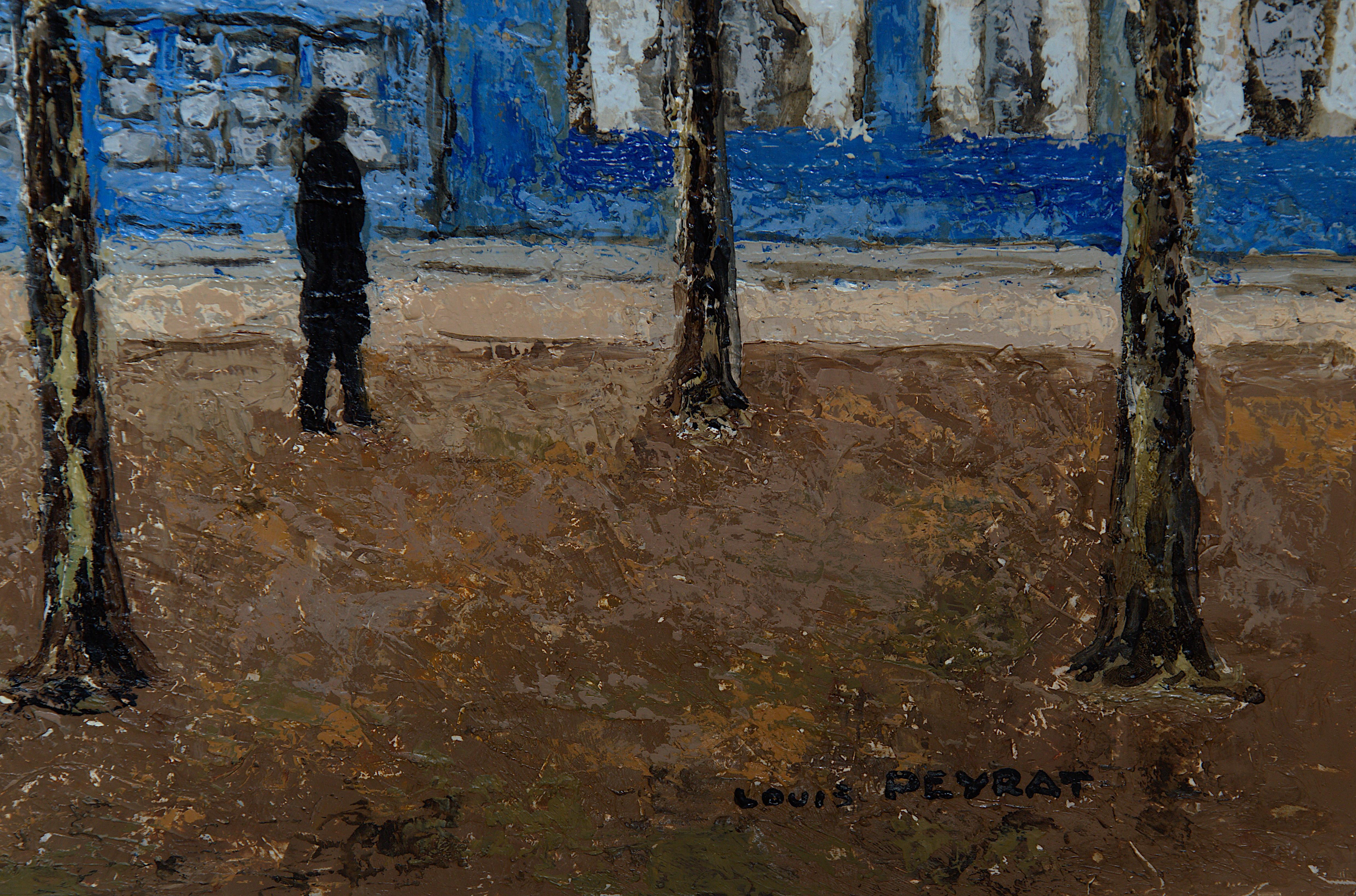 Place du Tertre, Montmartre, Paris - Impressionist Painting by Louis Peyrat