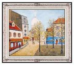 Louis Peyrat Original Oil Painting On Canvas Paris Cityscape Signed Antique Art