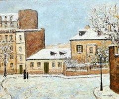 Paris in the Snow, French Post Impressionist View, Montmartre, Le Bateau Lavoir