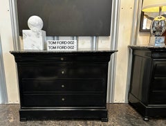 Louis Philip Commodes  with Black Lacquer finish and marble top