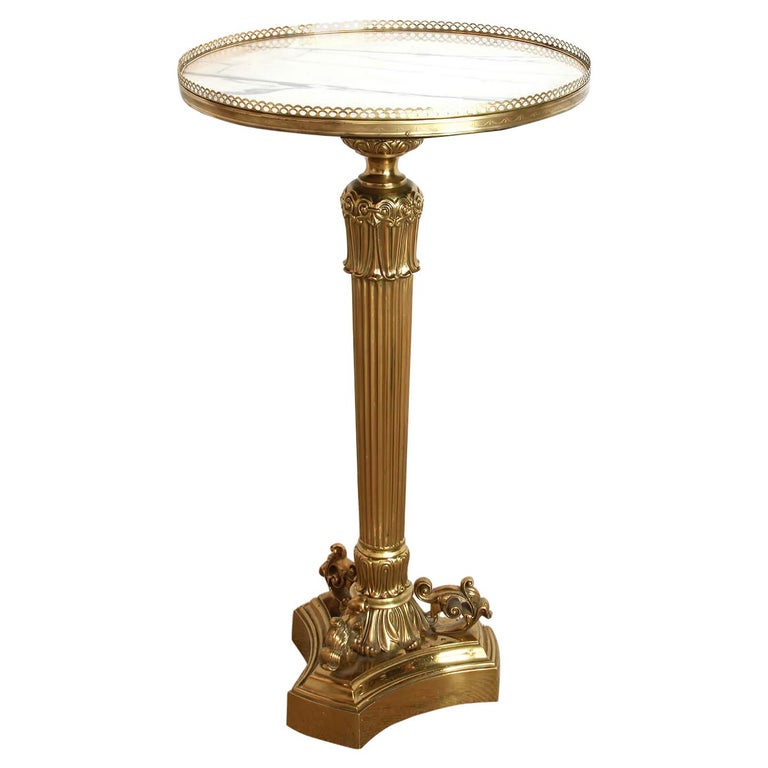 Louis Philipe Bronze Pedestal Side Table at 1stDibs