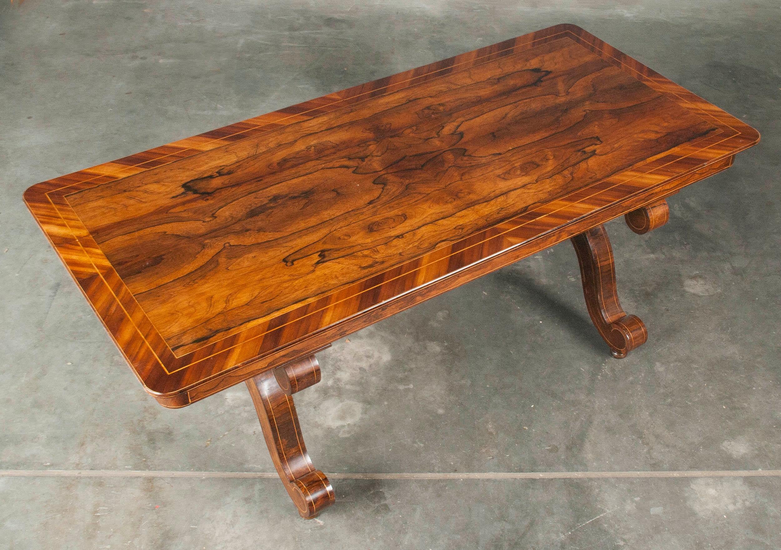 Louis Philipe Mahogany Veneered Centertable or Writing Table, France circa 1850 5
