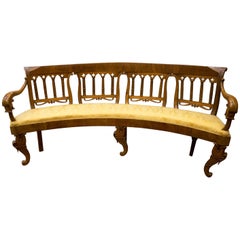 Louis Philiphe French corner  Bench Carved Walnut Corner  19th Century