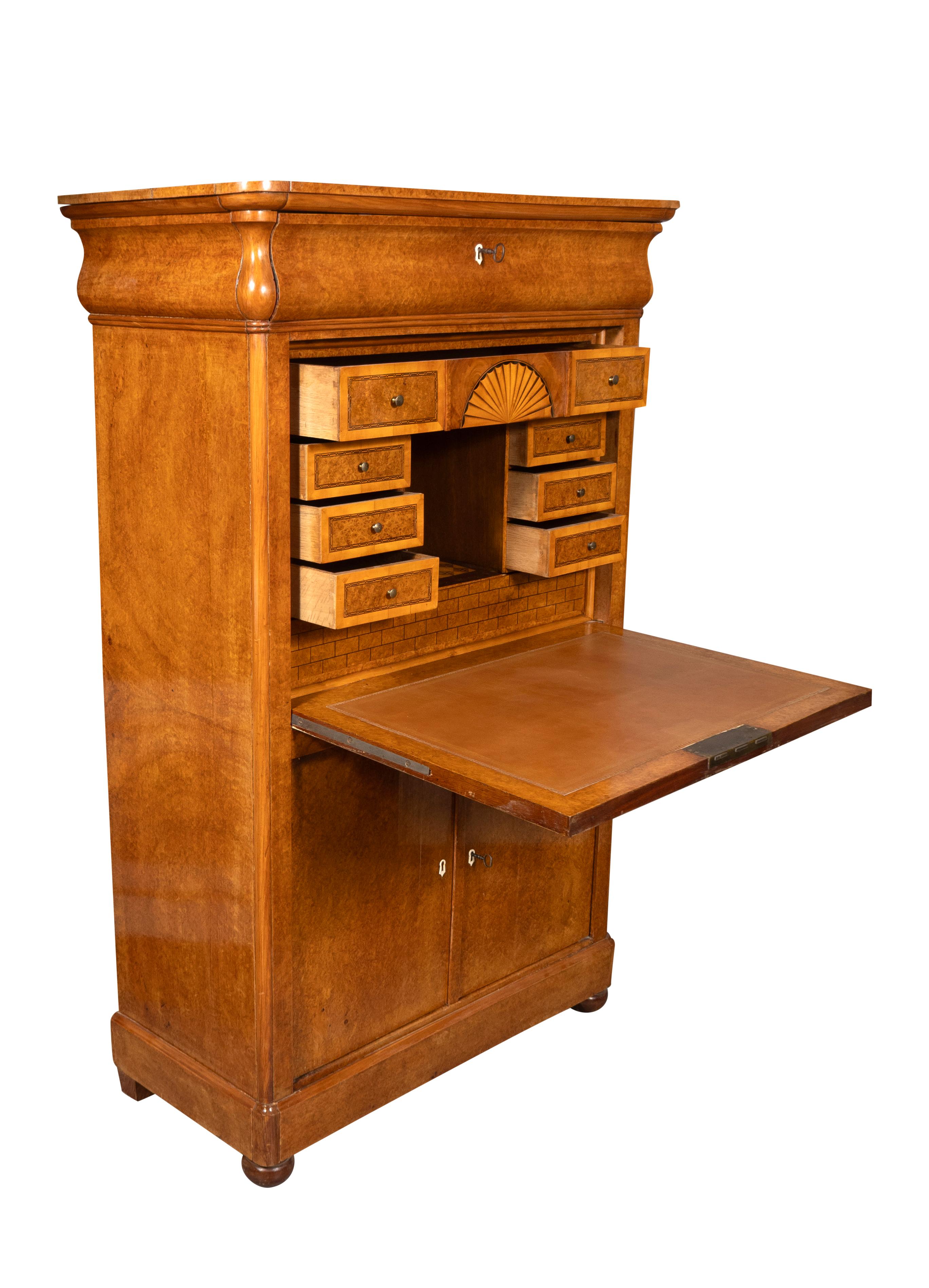 Louis Philippe Amboyna Sekretär Abbatant, Abbatant (Französisch) im Angebot