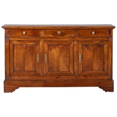 Louis Philippe Antique French Cherry Buffet Credenza Cabinet, circa 1850