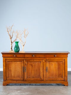 Louis Philippe Antique French Cherrywood Buffet Enfilade, Credenza, circa 1850