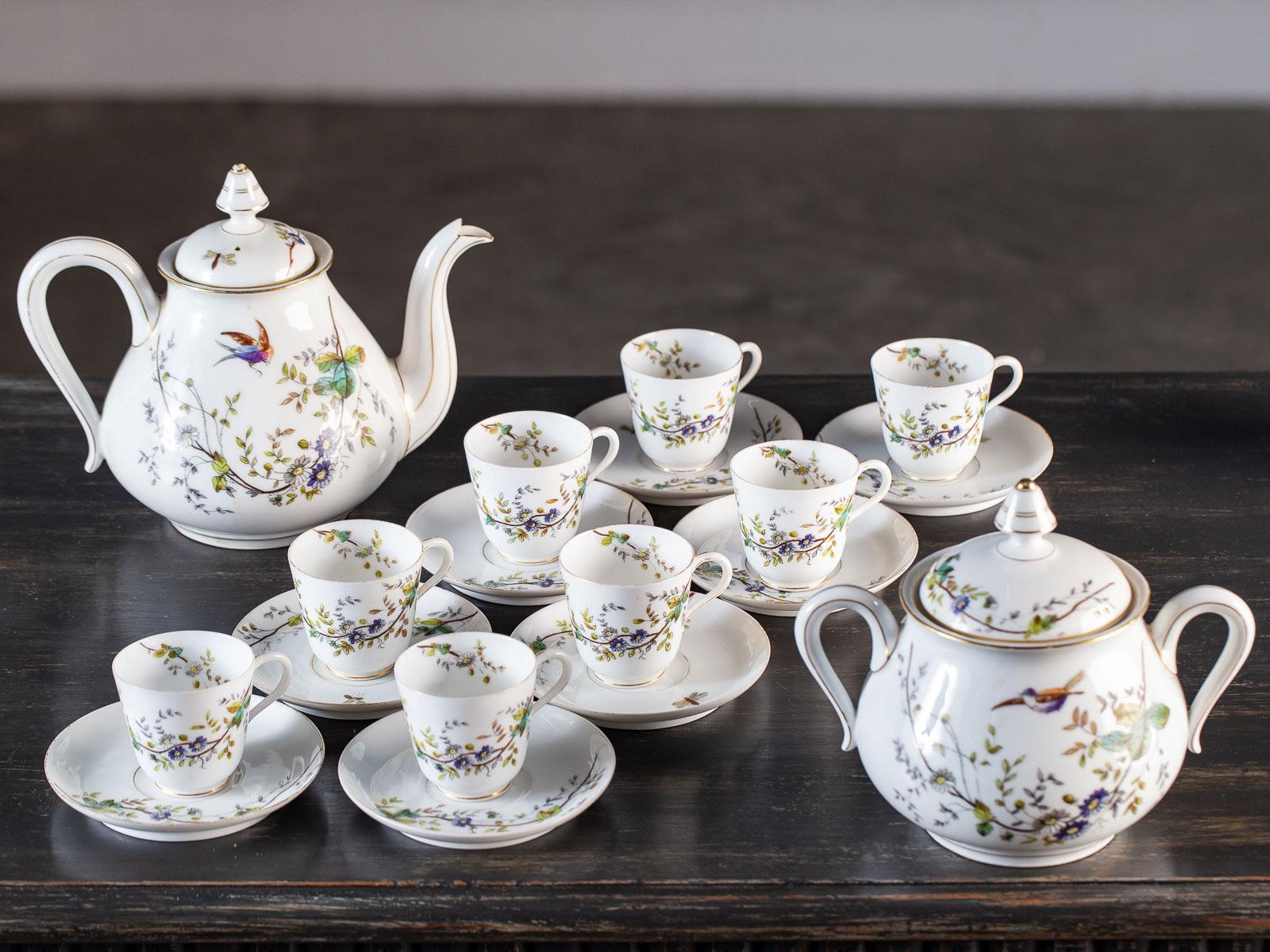 Louis Philippe Antique French Fine Porcelain Tea Set, circa 1850 For Sale 9
