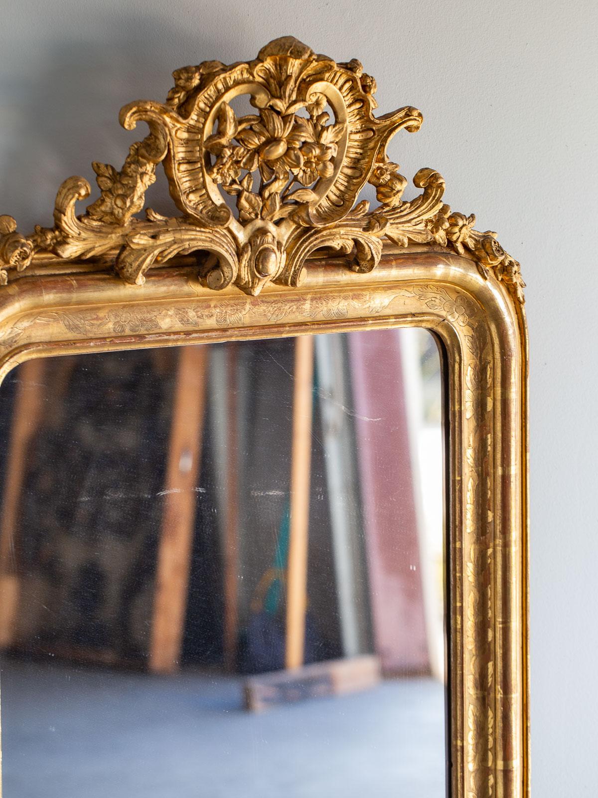 Louis Philippe Antique French Gold Mirror, circa 1885 6