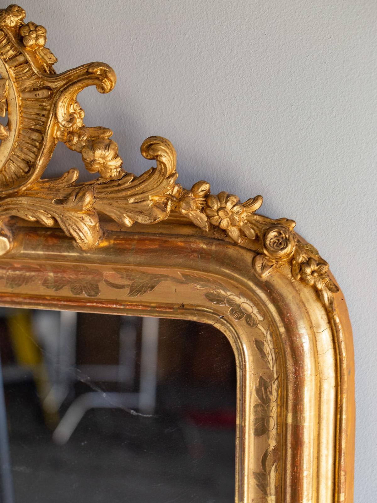 Louis Philippe Antique French Gold Mirror, circa 1885 1