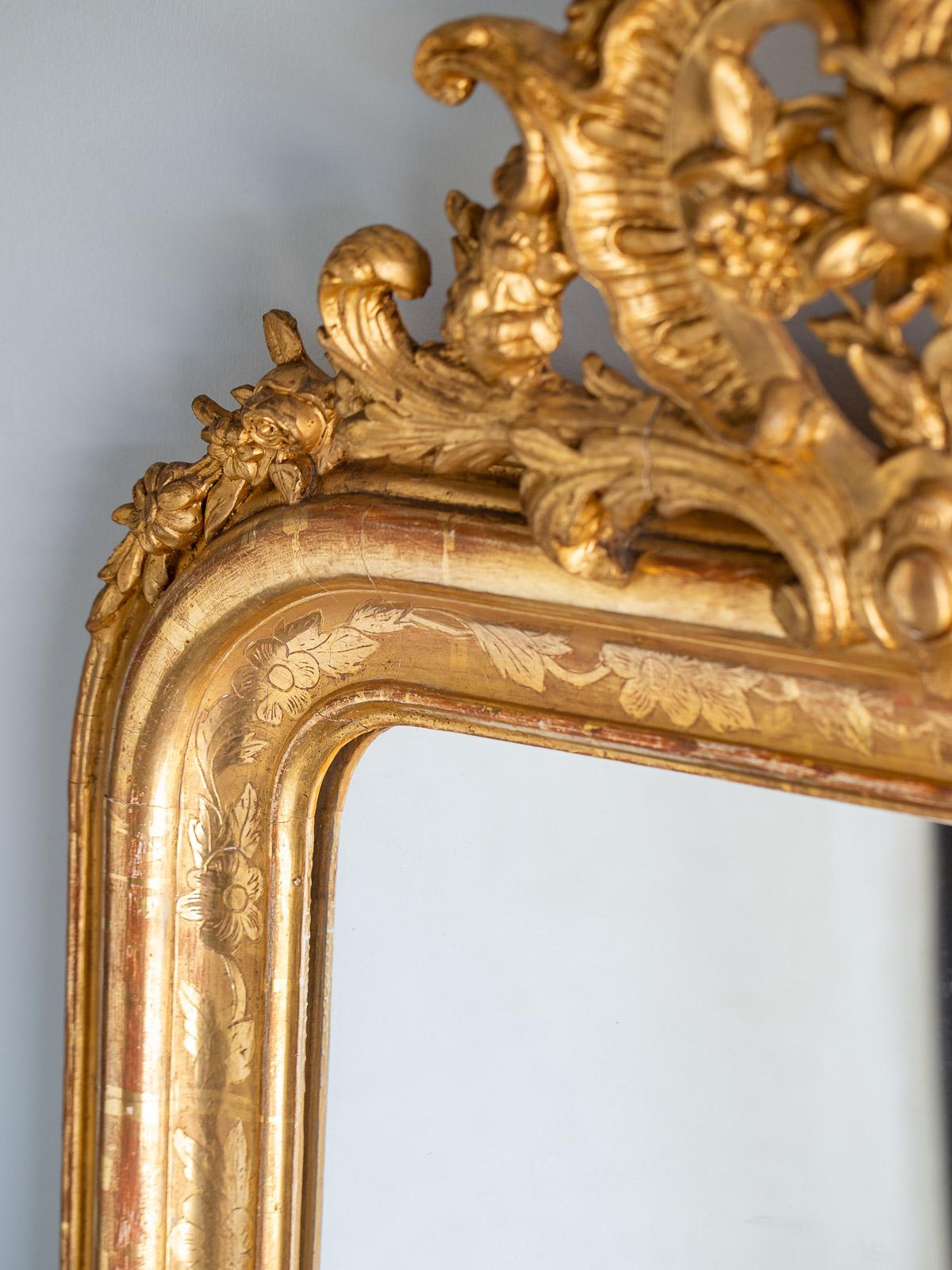 Louis Philippe Antique French Gold Mirror, circa 1885 2
