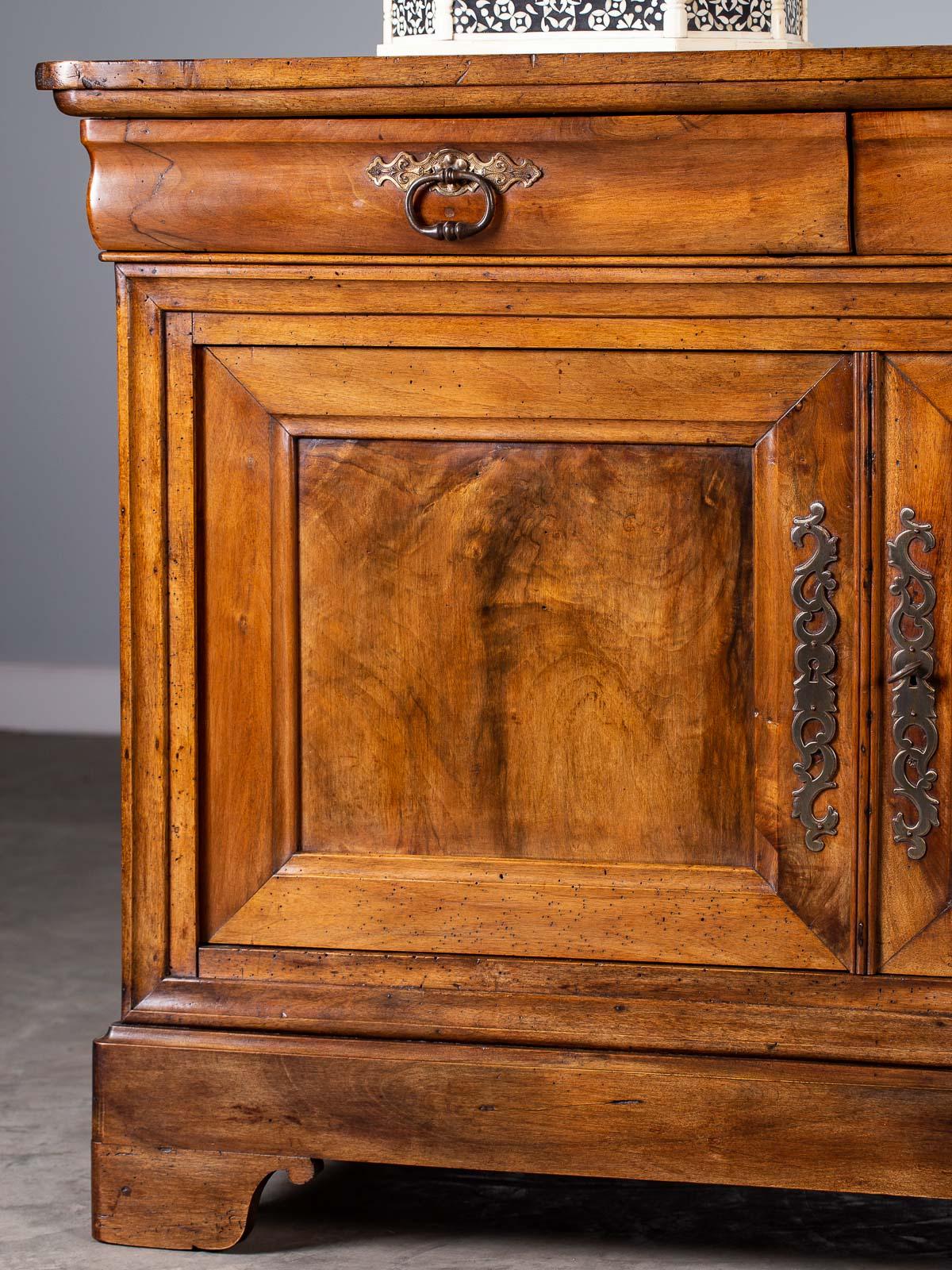 Louis Philippe Antique French Walnut Two-Door Buffet, circa 1850 7