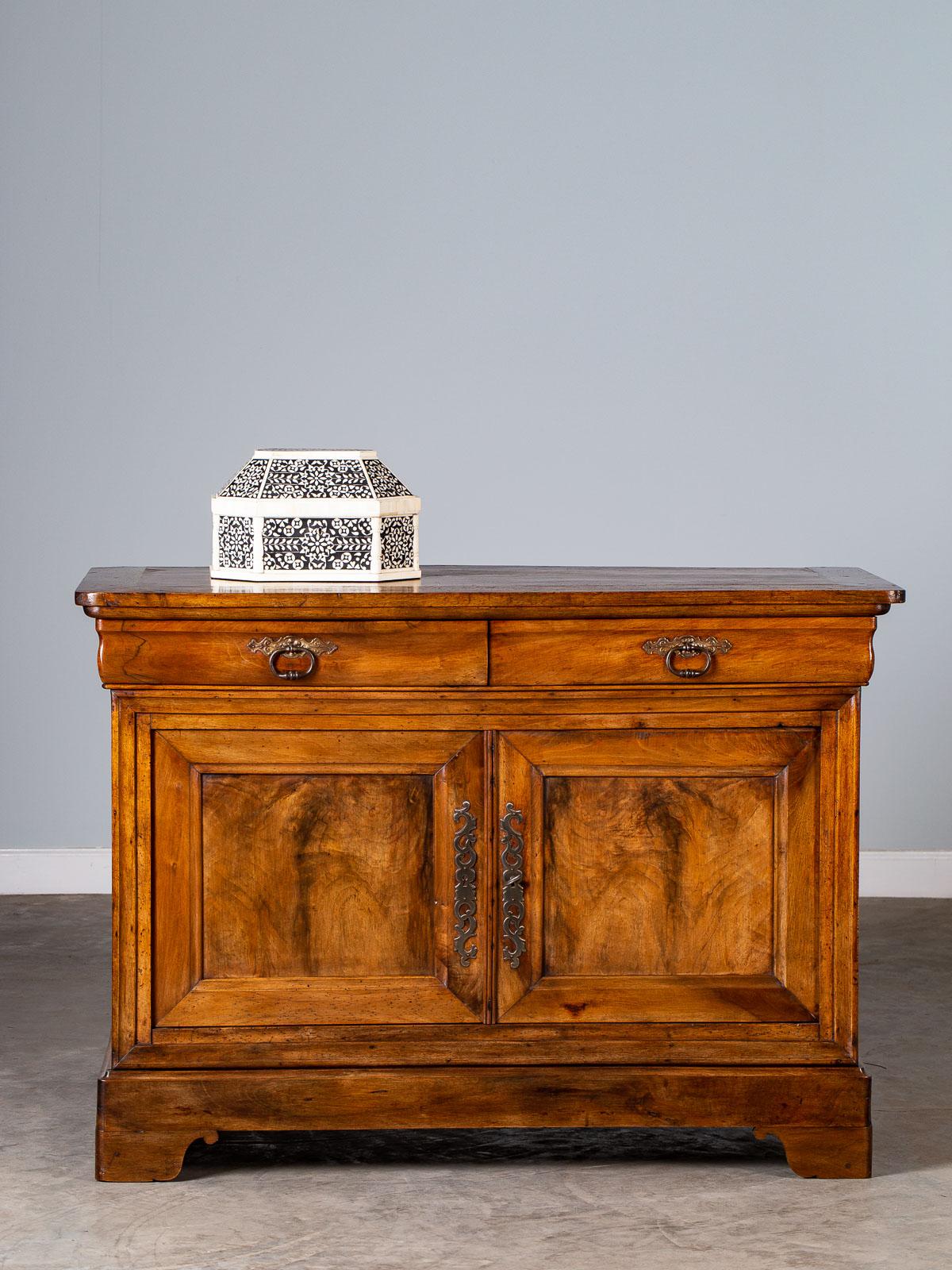 Louis Philippe Antique French Walnut Two-Door Buffet, circa 1850 3
