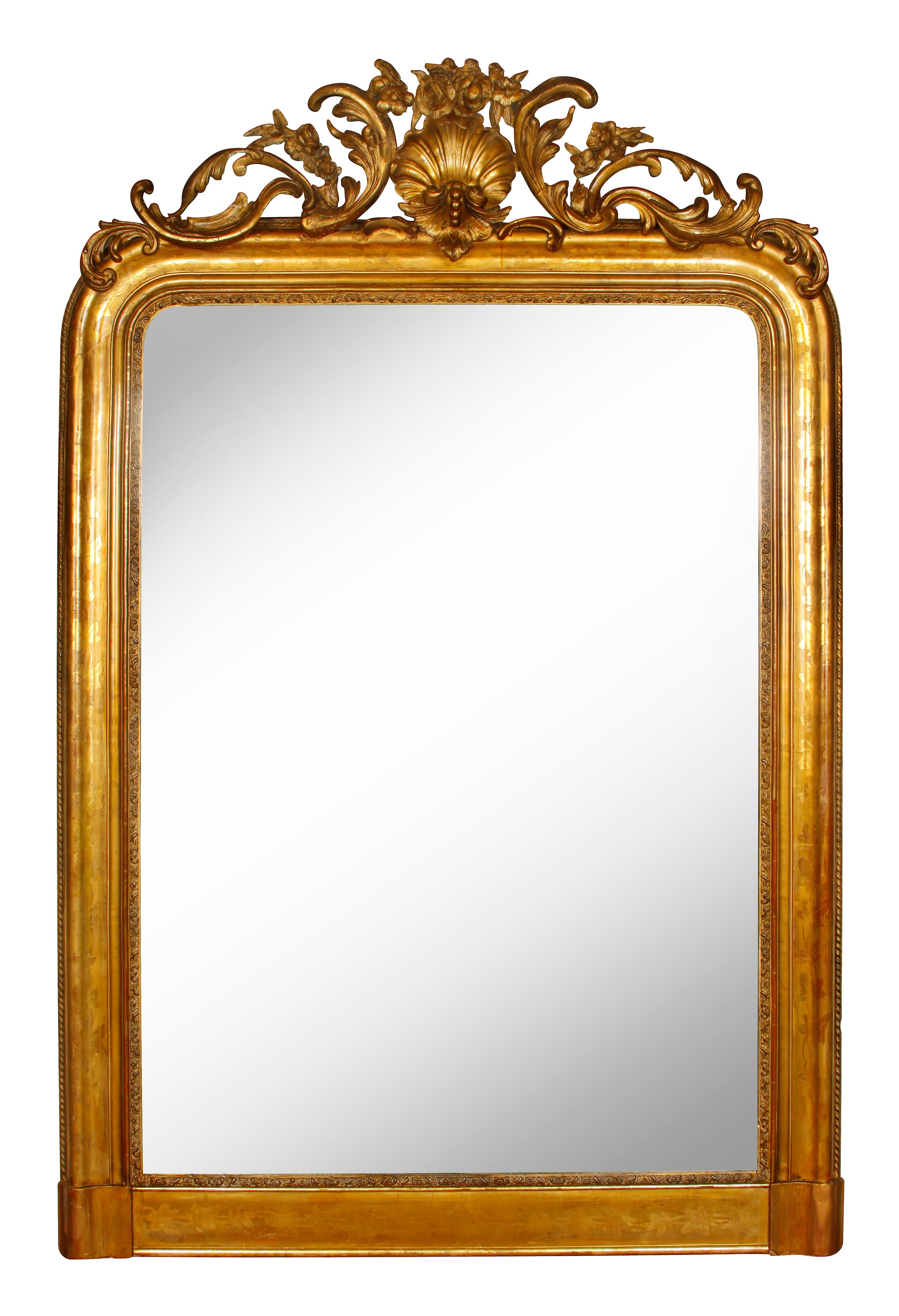 Louis Philippe Antique Giltwood Mirror In Good Condition In Locust Valley, NY