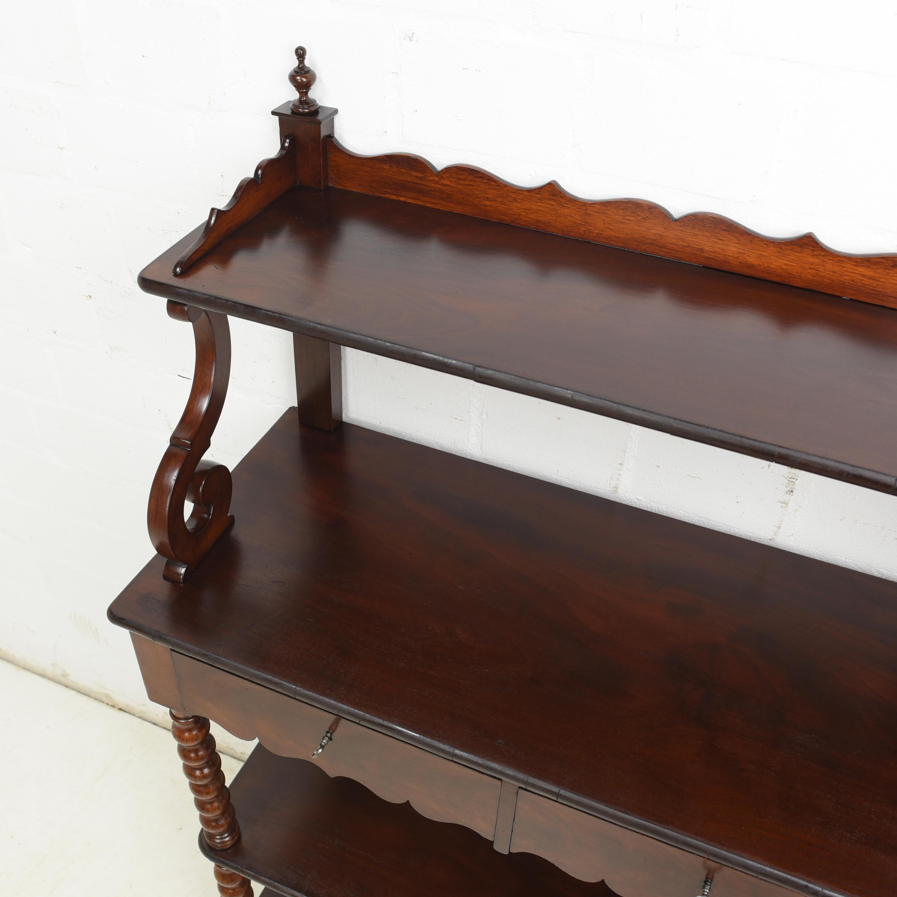 Louis Philippe Antique! Shelf / Console Table / Sideboard in Mahogany, 1880 In Good Condition For Sale In Lüdinghausen, DE