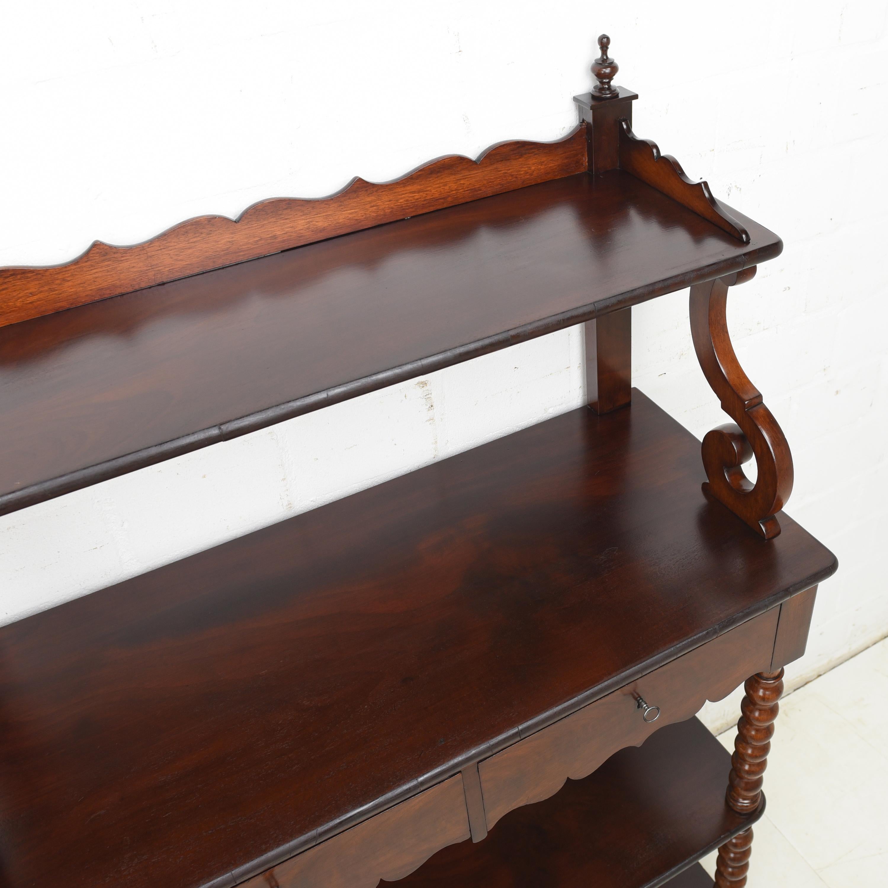 19th Century Louis Philippe Antique! Shelf / Console Table / Sideboard in Mahogany, 1880 For Sale