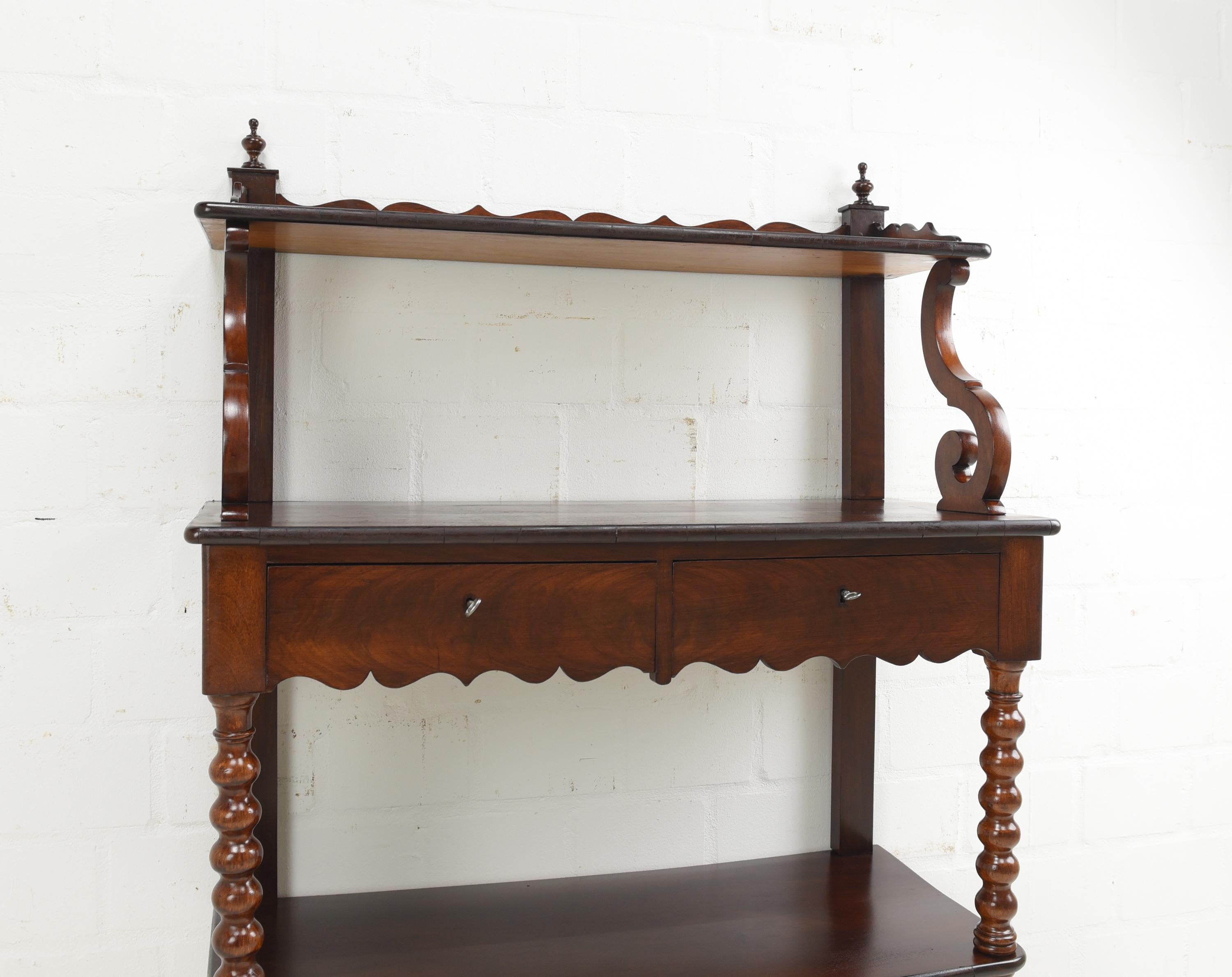 Louis Philippe Antique! Shelf / Console Table / Sideboard in Mahogany, 1880 For Sale 4