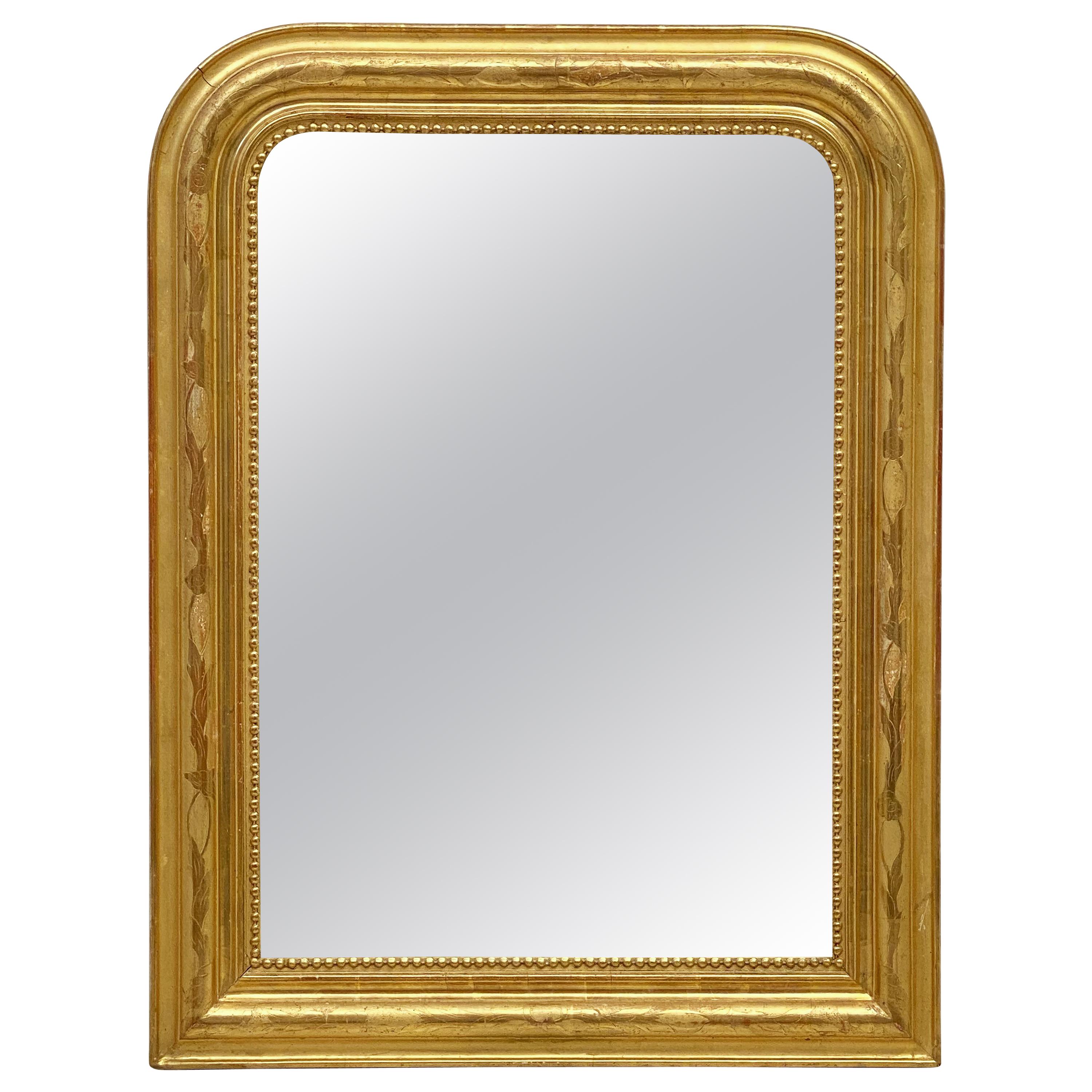 Louis Philippe Arch Top Gilt Mirror from France (H 30 x W 22 3/4)