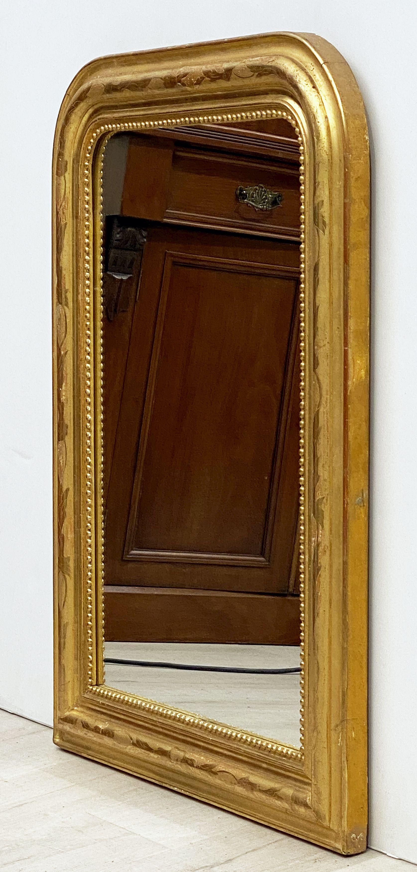 French Louis Philippe Arch Top Gilt Mirror from France (H 30 x W 22 3/4)