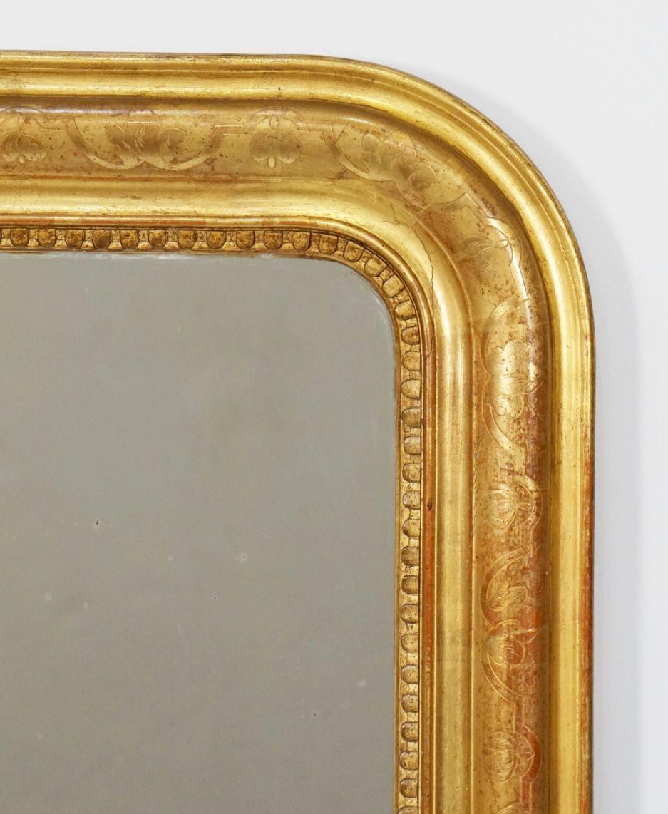 Louis Philippe Arch Top Gilt Mirror from France (H 38 3/4 x W 28 1/4) 3