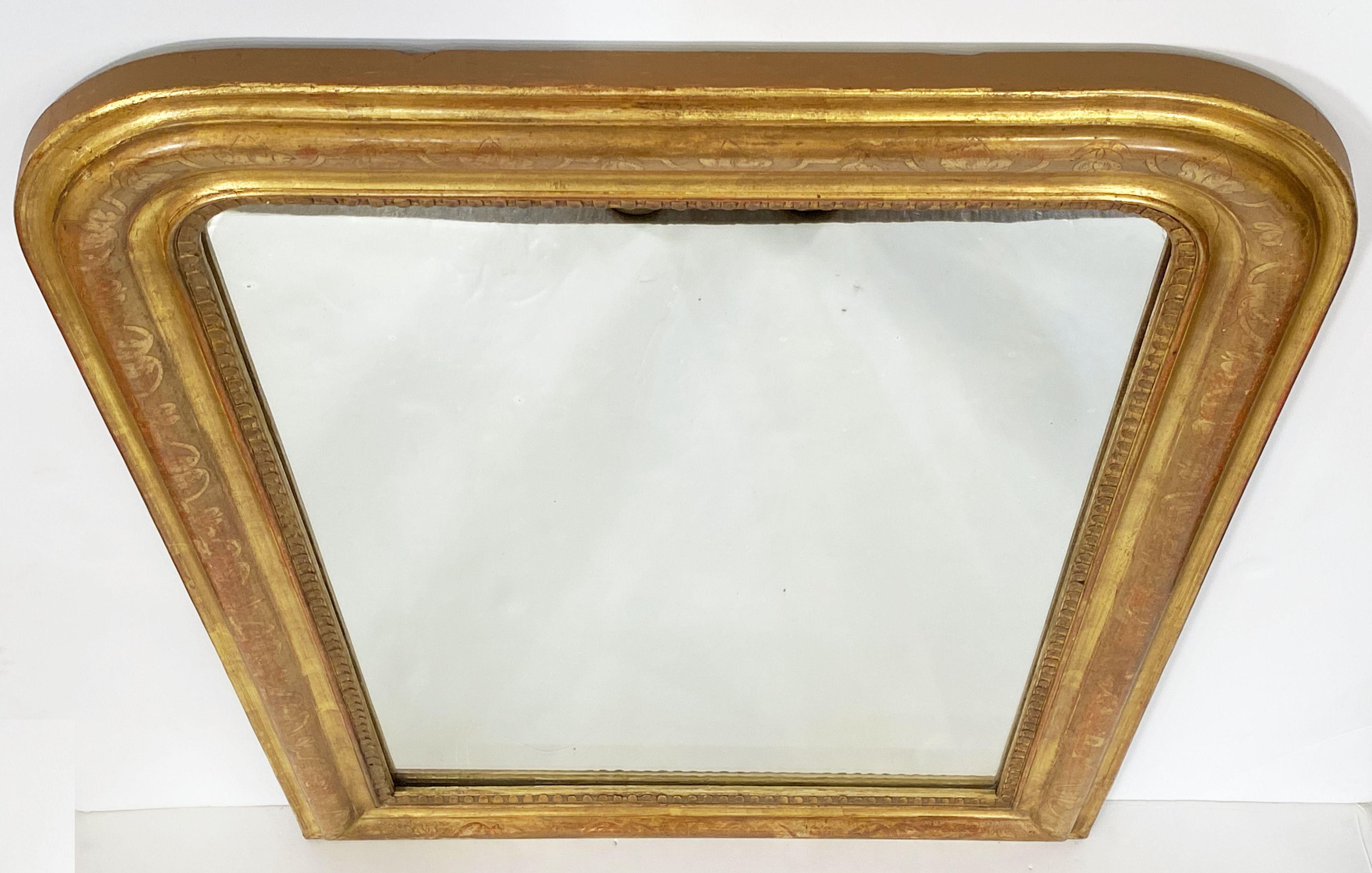 Louis Philippe Arch Top Gilt Mirror from France (H 38 3/4 x W 28 1/4) 7
