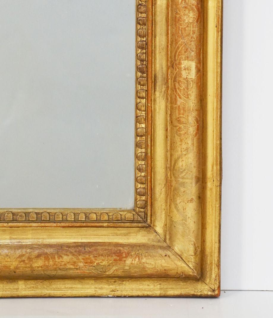 Louis Philippe Arch Top Gilt Mirror from France (H 38 3/4 x W 28 1/4) 1