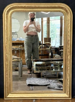 Louis Philippe Arch Top Gilt Mirror from France (H 48 1/4 x W 34)
