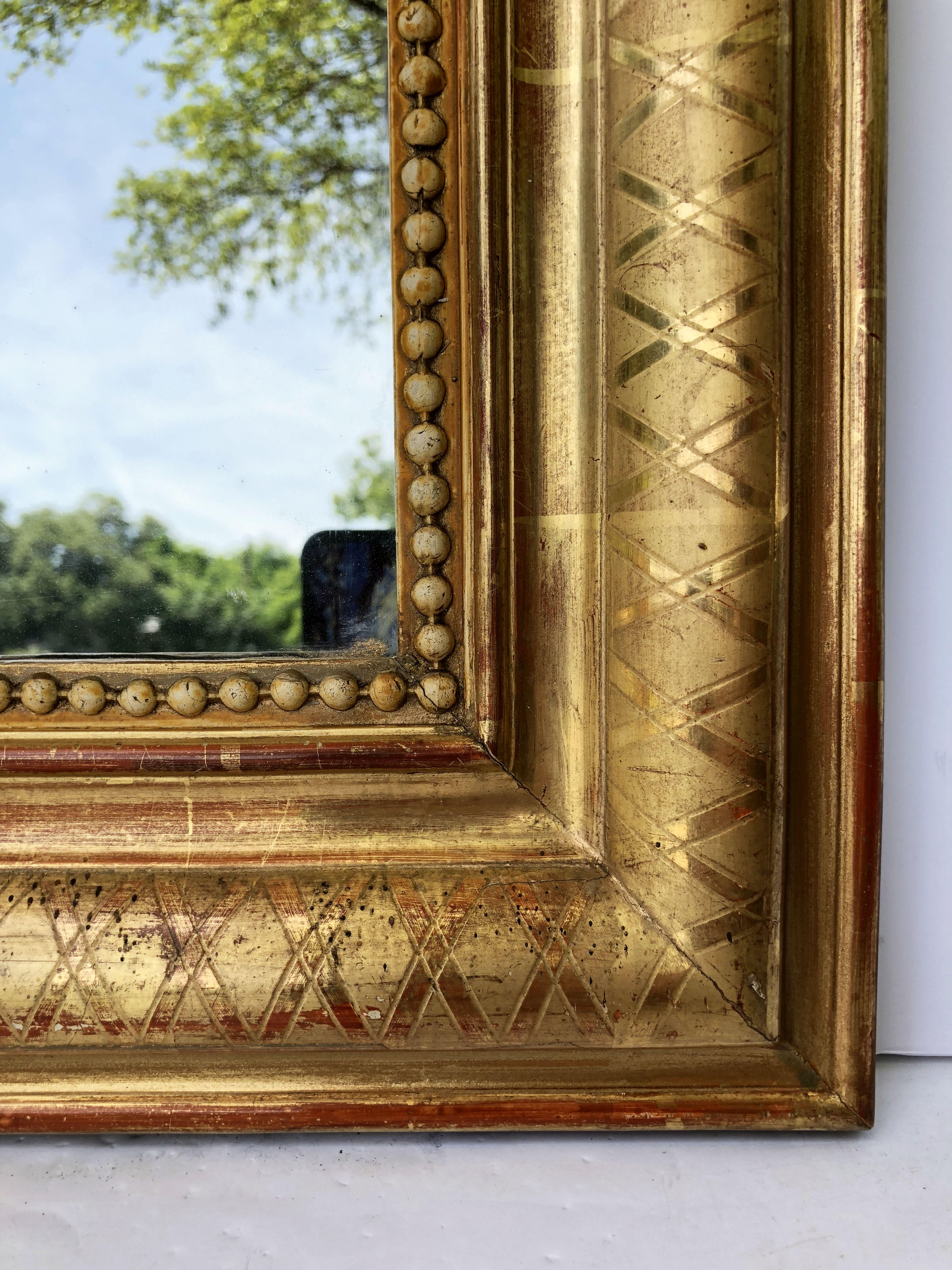 Louis Philippe Arch Top Gilt Mirror (H 39 3/8 x W 30) 3