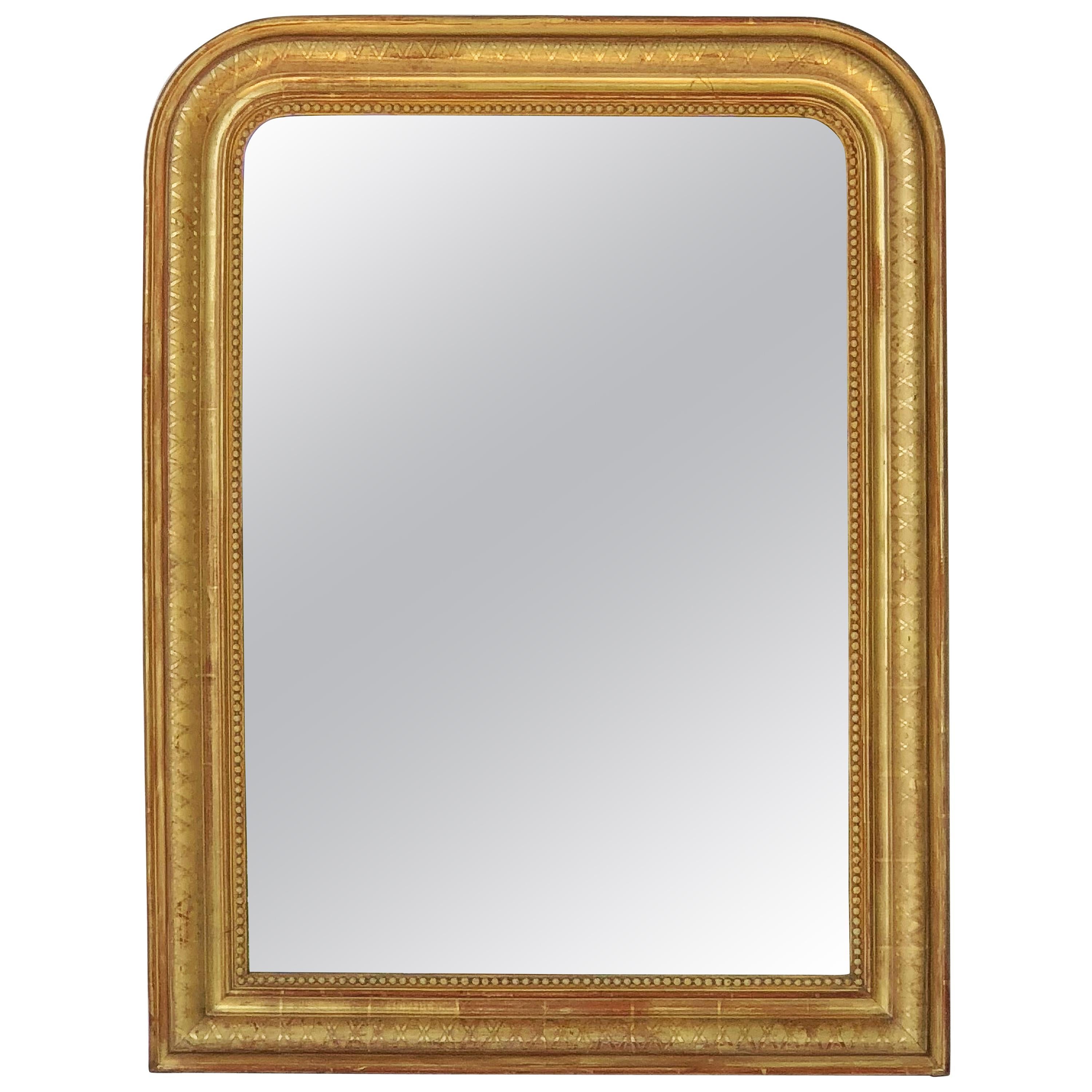 Louis Philippe Arch Top Gilt Mirror (H 39 3/8 x W 30)