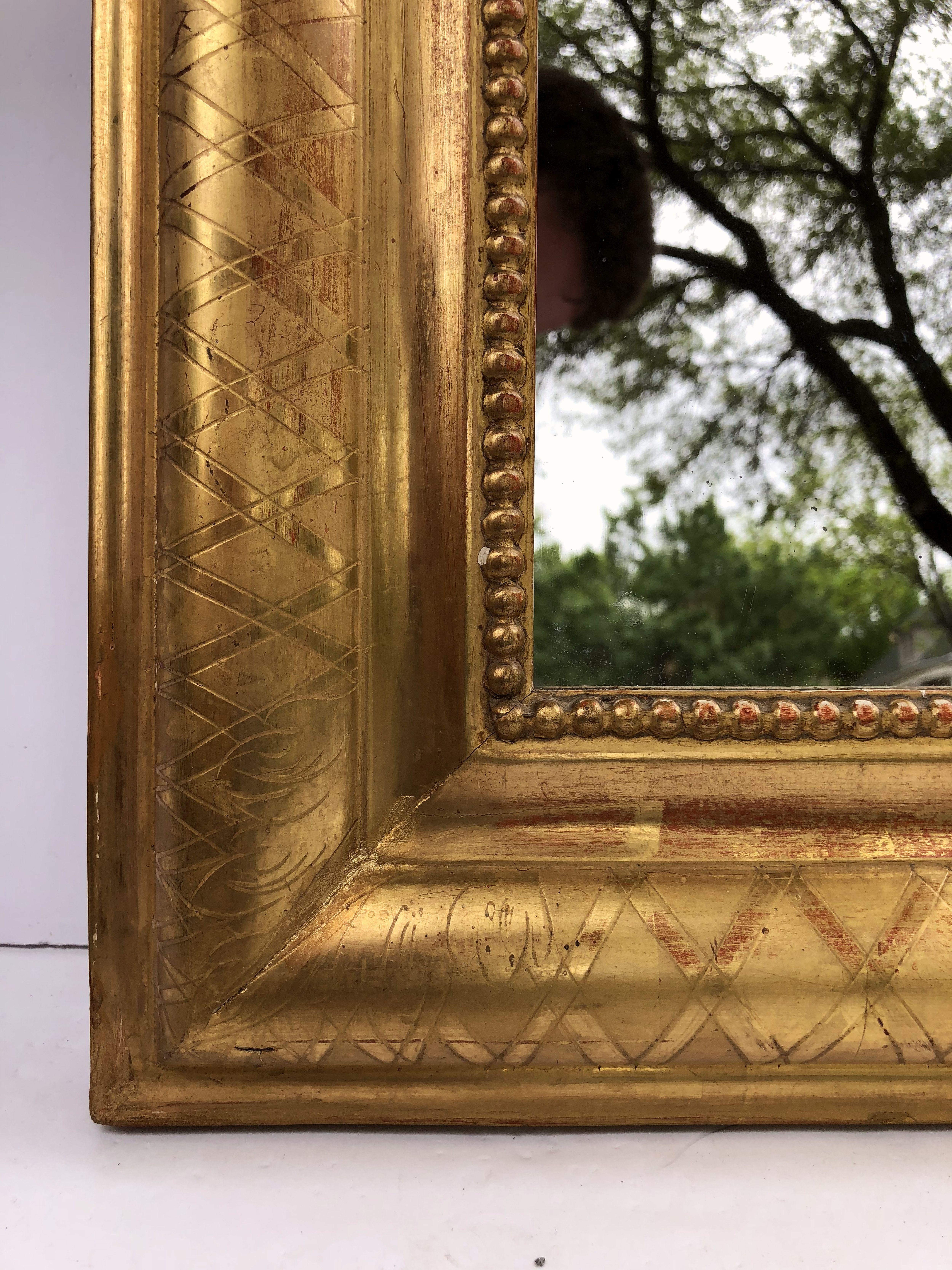 Louis Philippe Arch Top Gilt Mirror (H 42 3/4 x W 32) 6