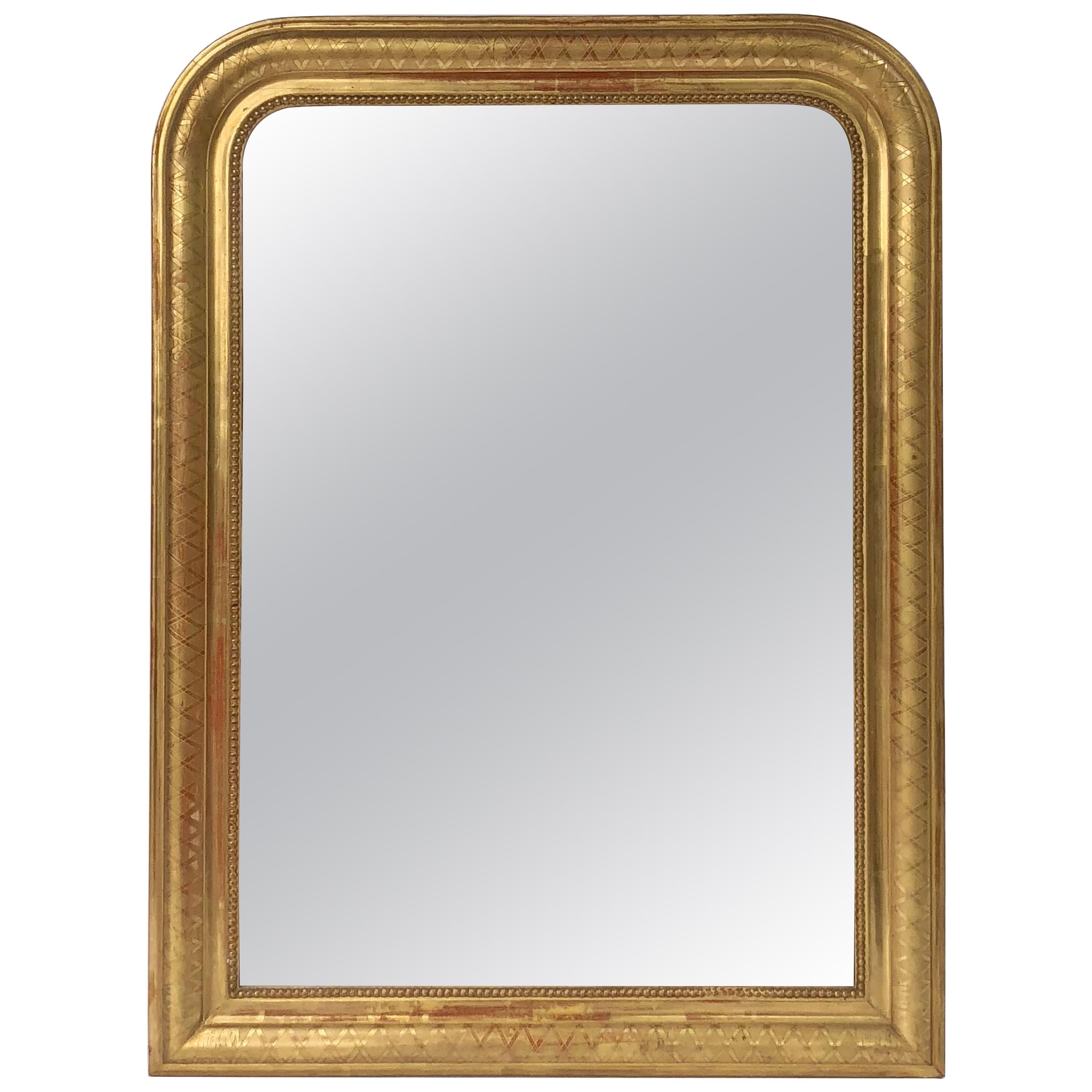 Louis Philippe Arch Top Gilt Mirror (H 42 3/4 x W 32)