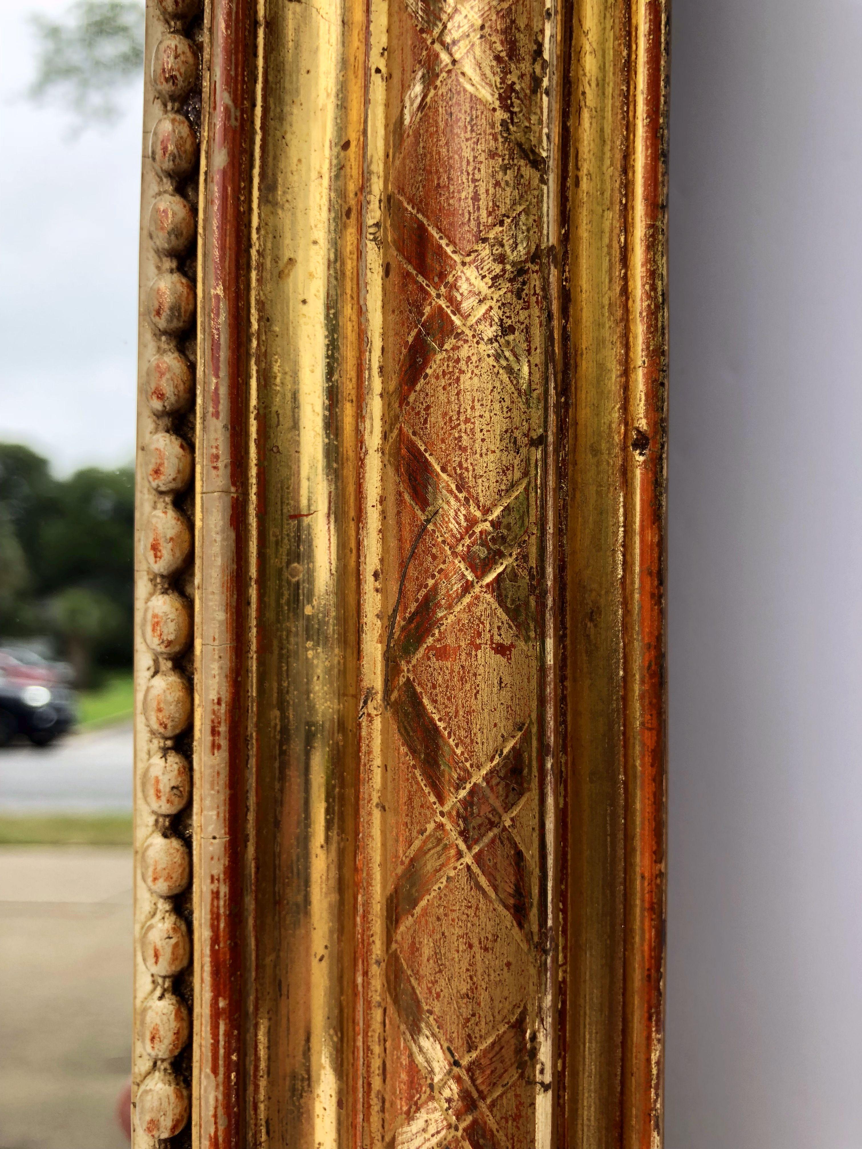 Louis Philippe Arch Top Gilt Mirror (H 46 3/4 x W 19 5/8) 2