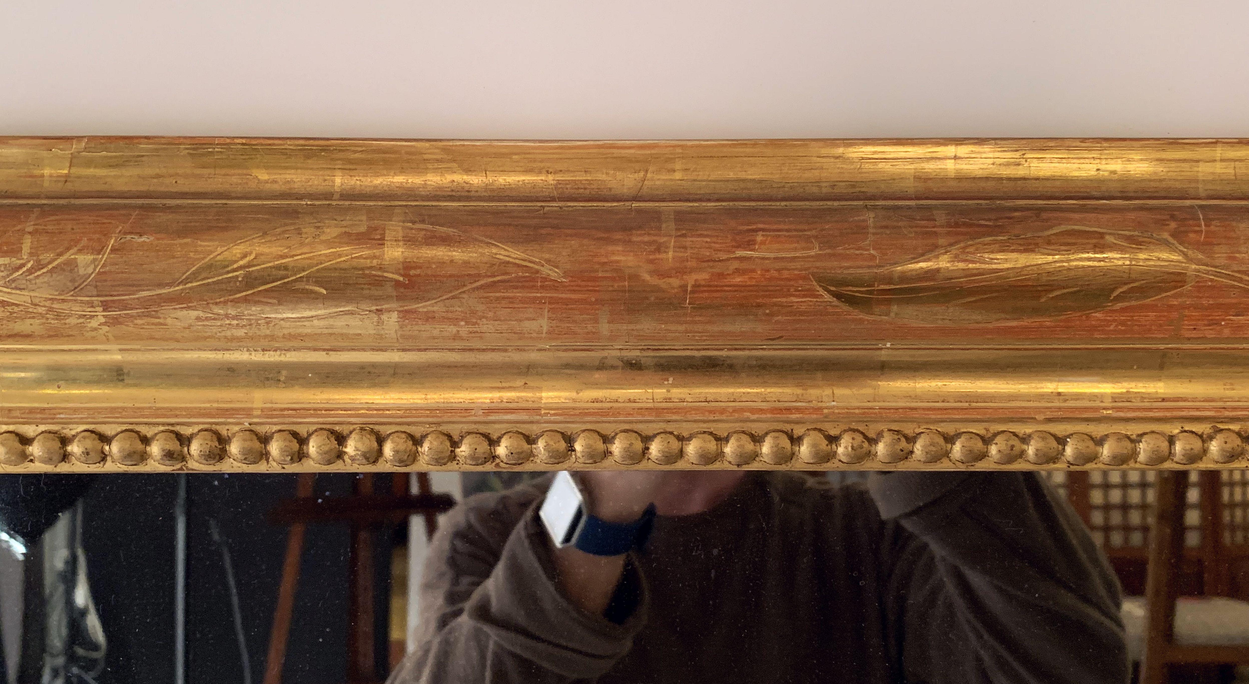 19th Century Louis Philippe Arch Top Gilt Mirror (H 49 x W 29)