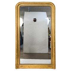 Louis Philippe Arch-Top Gilt Wall or Standing Mirror (H 65 5/8 x W 39 1/2)