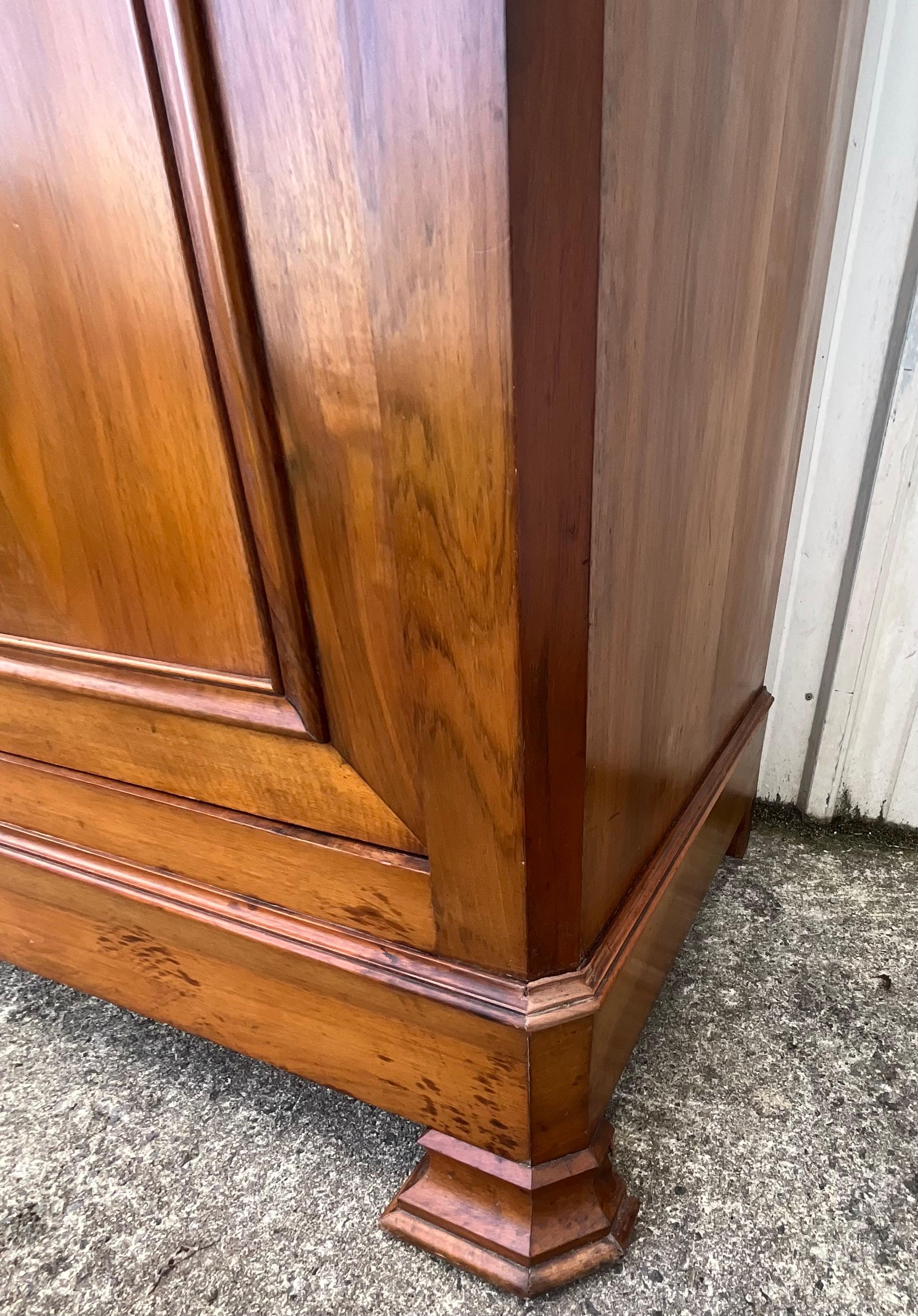 Louis Philippe-Schrank aus massivem Nussbaumholz, spätes 19. Jahrhundert im Angebot 8