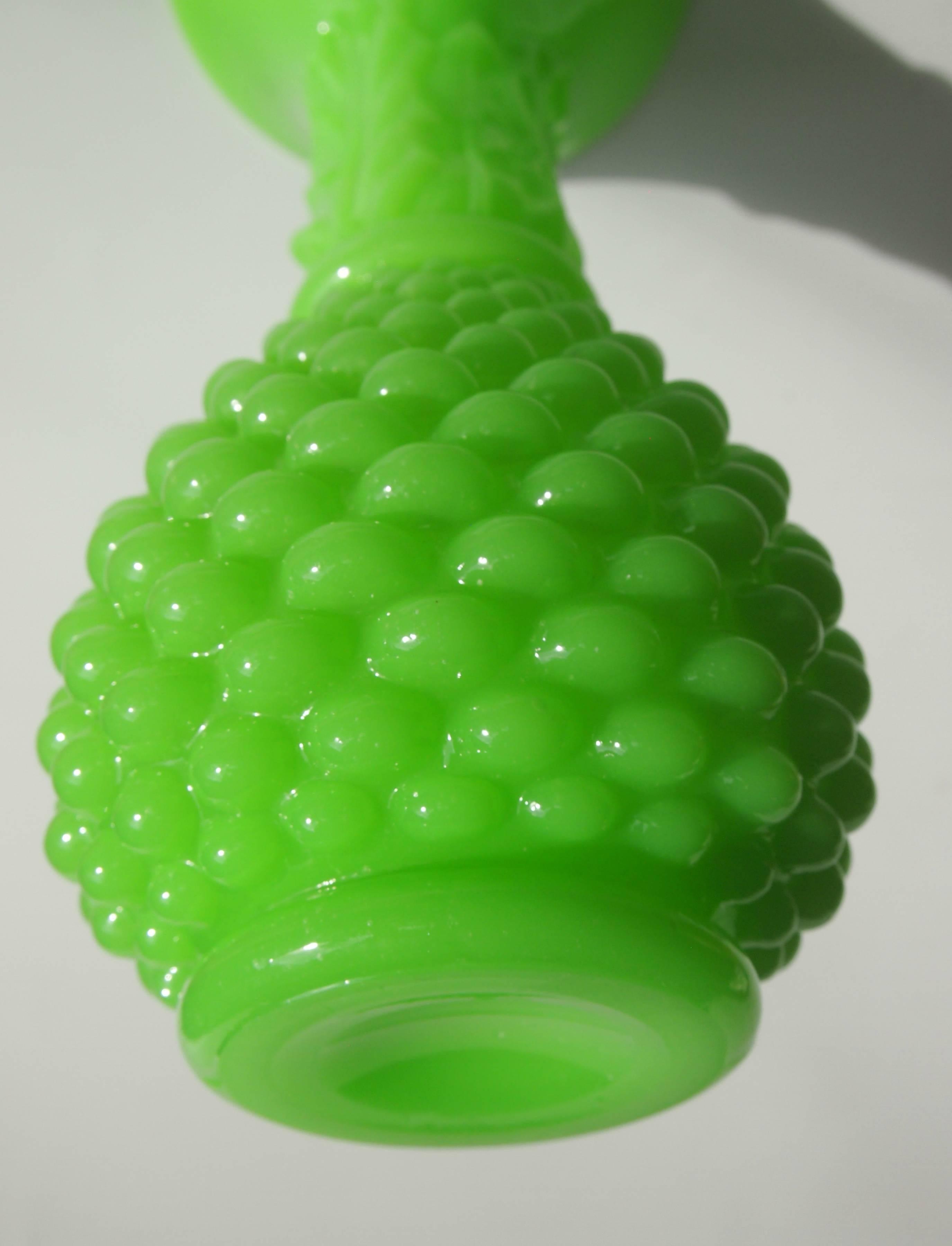 French Louis Philippe Baccarat Bright Green Crystal Glass Pineapple Vase 19thc For Sale 2