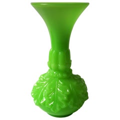 French 'Louis Philippe' Period Baccarat Bright Green Crystal Glass Vase
