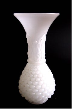 French Louis Philippe Baccarat White Glass Pineapple Vase