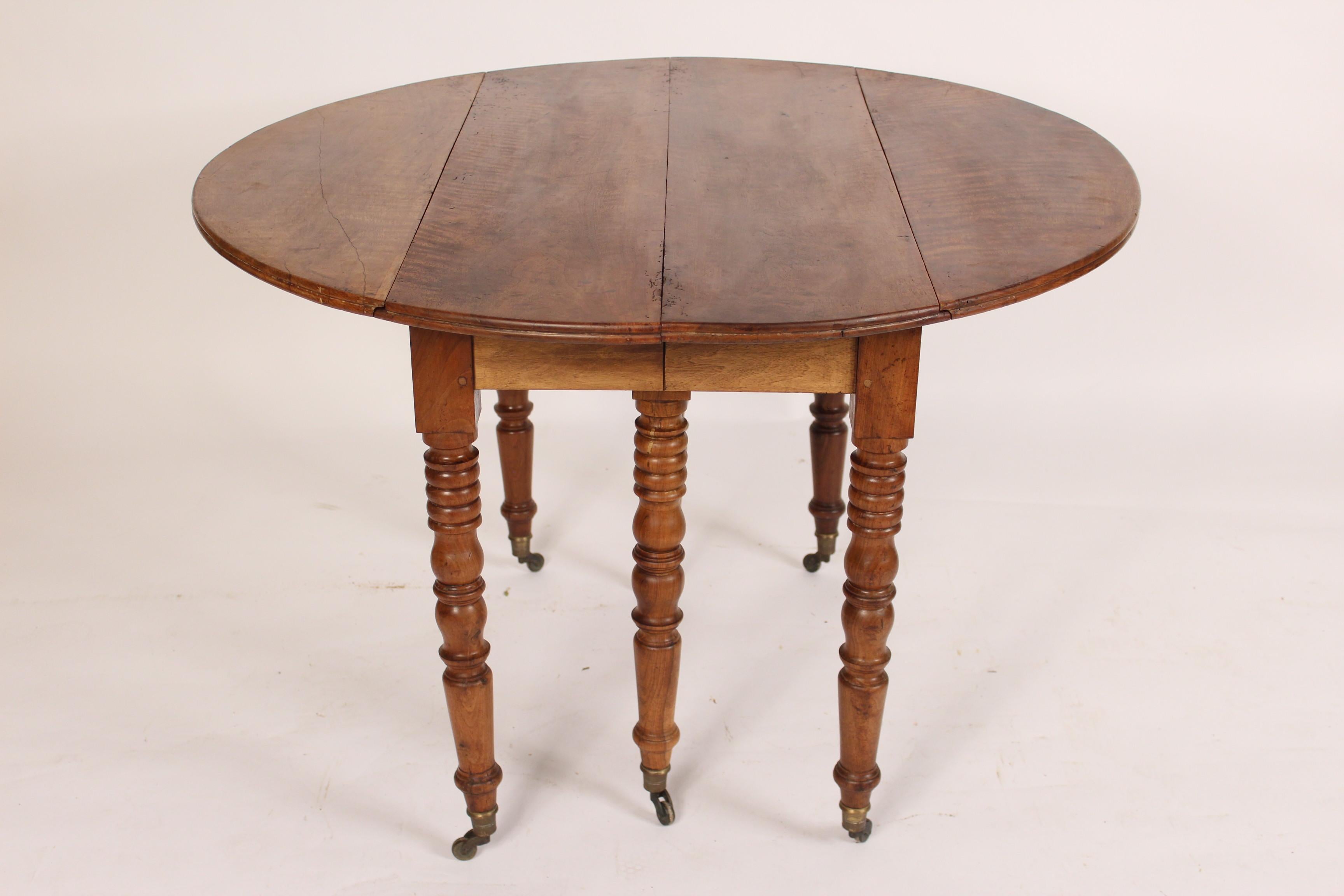 Mid-19th Century Louis Philippe Birch Drop-Leaf Table