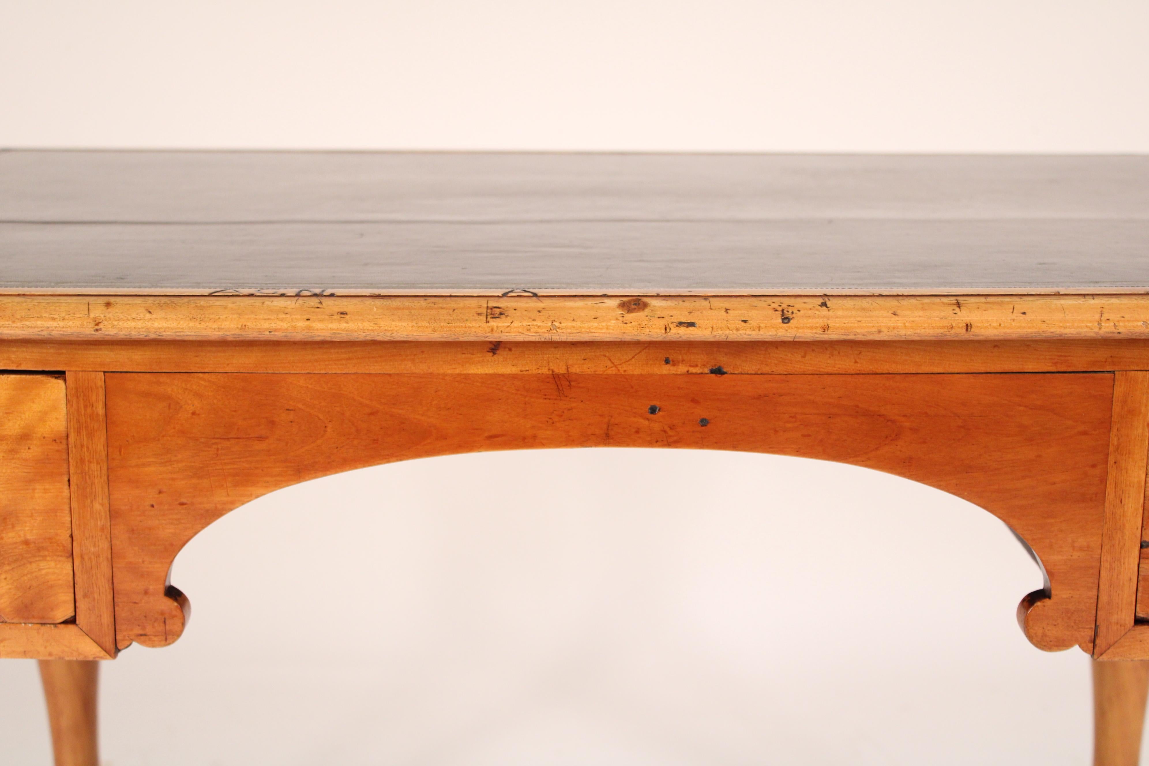 Louis Philippe Birch Leather Top Writing Table 6