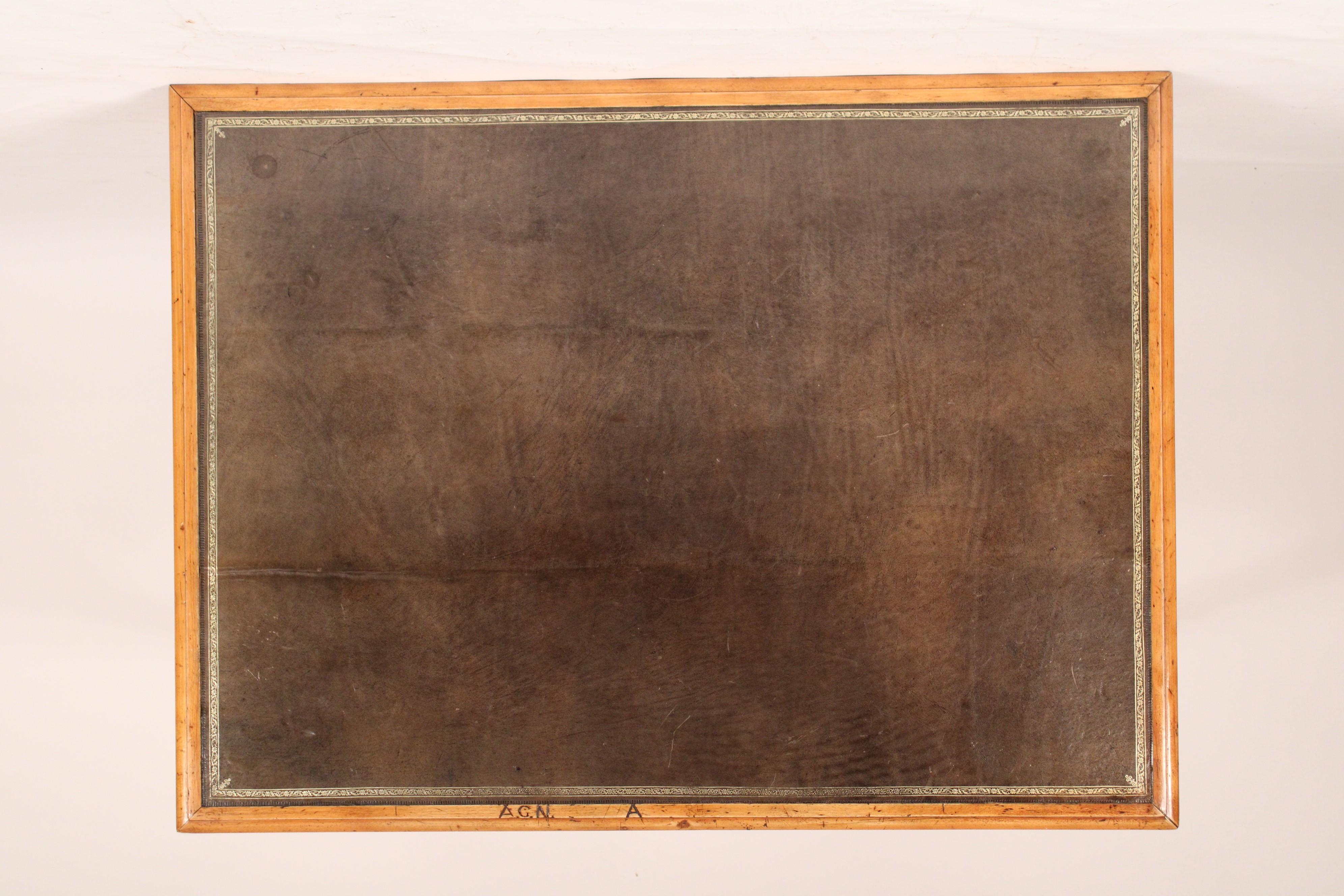 Louis Philippe Birch Leather Top Writing Table 1